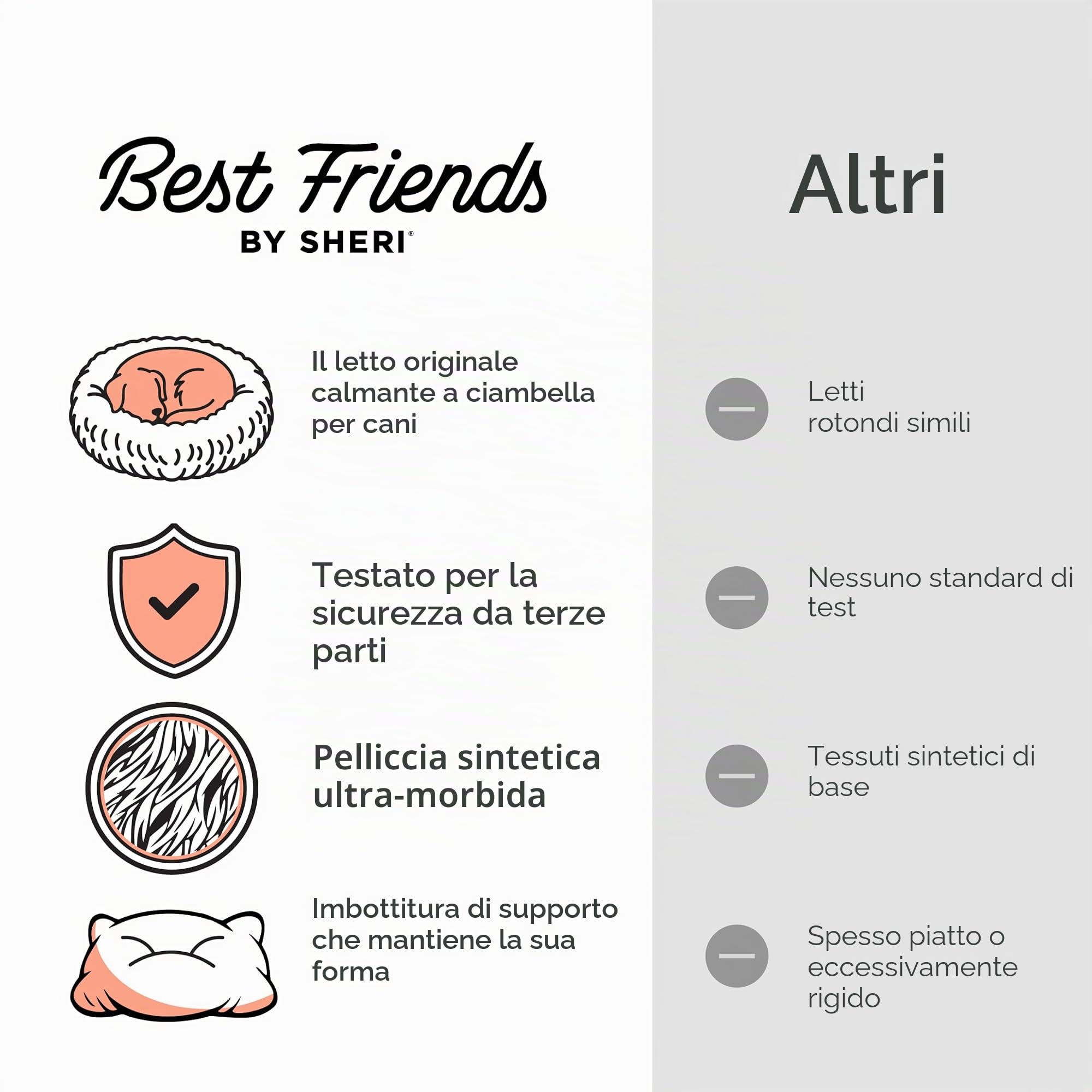 Best Friends by Sheri The Original Calming Donut Bed - Letto a ciambella per cani e gatti - originale e calmante - pelliccia a pelo lungo - rivestimento rimovibile - tortora - 114 x 114 cm - XL