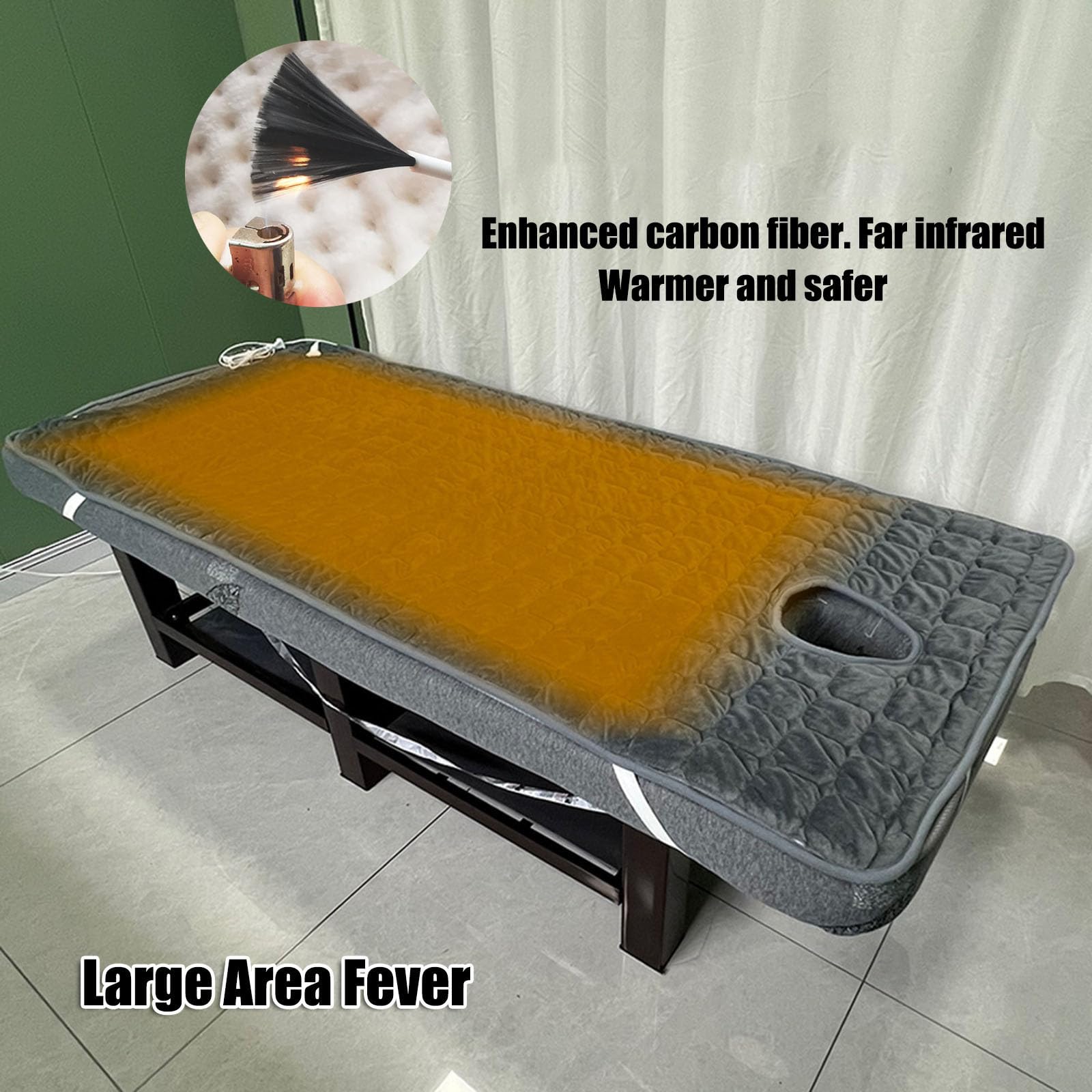 Matelas Chauffant Pour Salon De Beauté, Surmatelas Pour Lit De Soins Des Cils, Matelas Pour Table De Massage, Couverture Chauffante Électrique Épaisse, Accessoires Pour Lit De-Spa, Carré,150*80cm