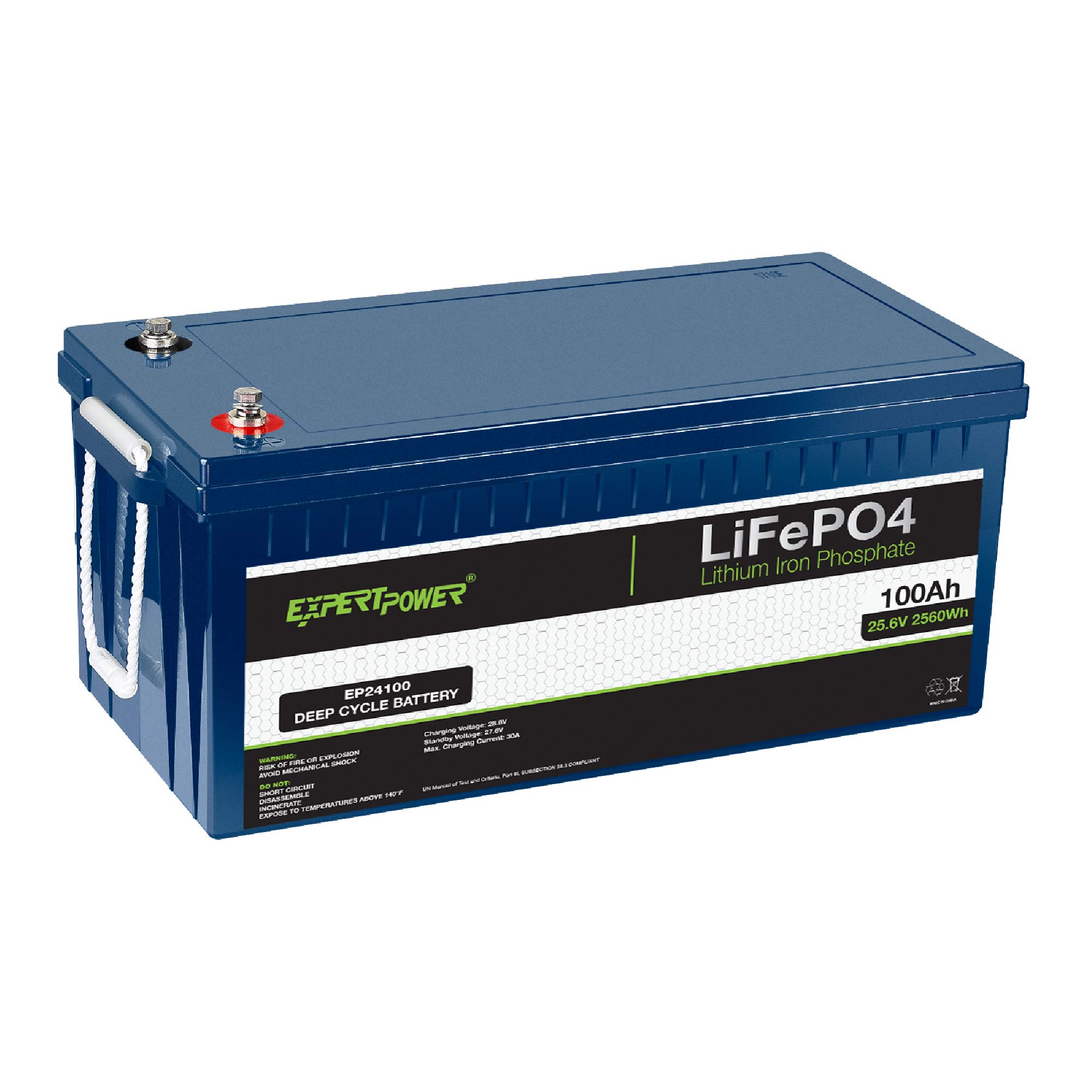 ExpertPower 24V 100Ah Lithium LiFePO4 Deep Cycle Rechargeable Battery | 2500-7000 Life Cycles & 10-Y