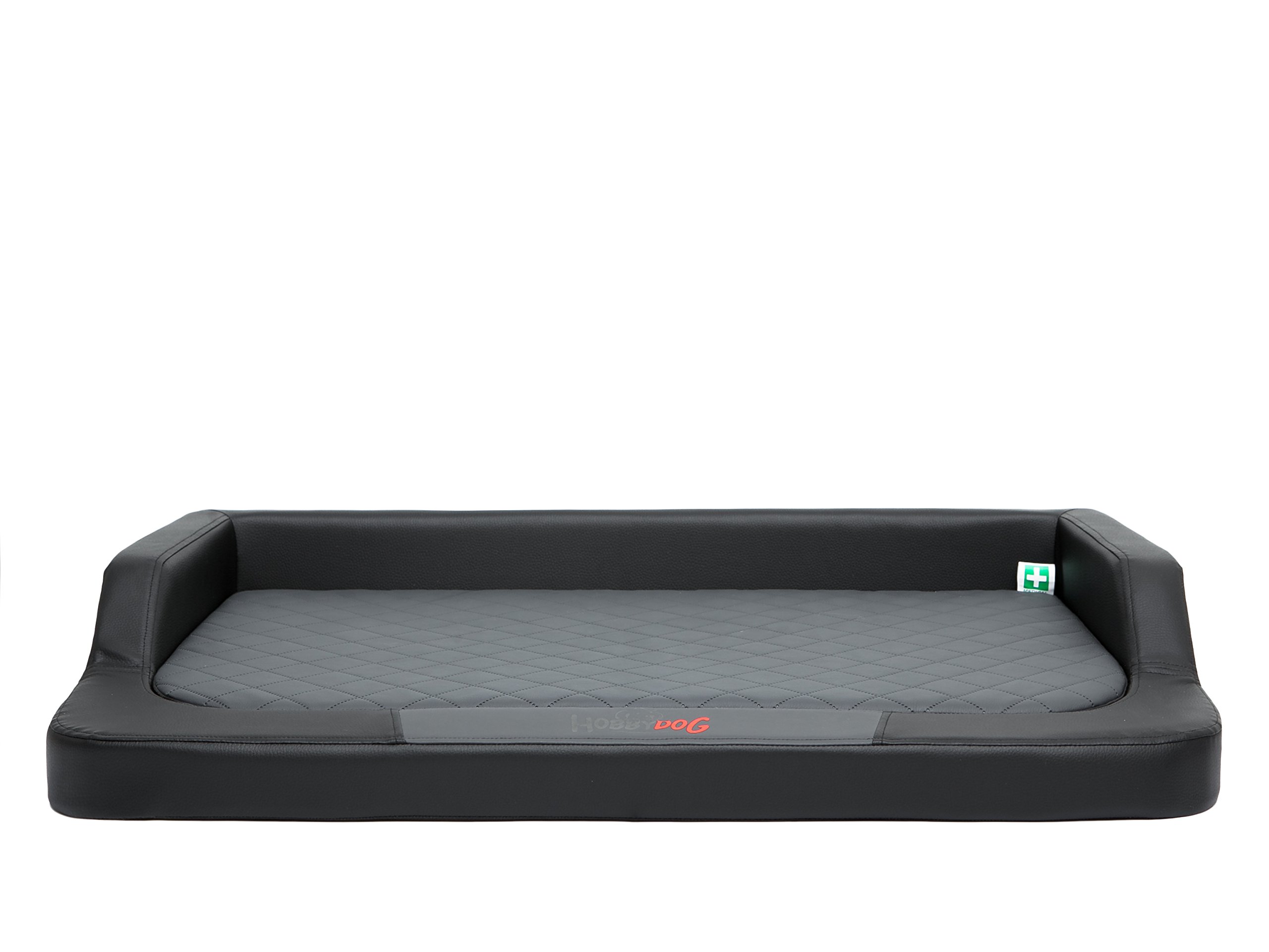 Cuccia Cane - Letto per Cani, con Rivestimento in Cordura Rimovibile (Lavabile a 30°) - Cuccia per Cani Taglia Piccola e Grande - Cuccia Cani Coccolosa - 120 x 80 cm - nero con grigio