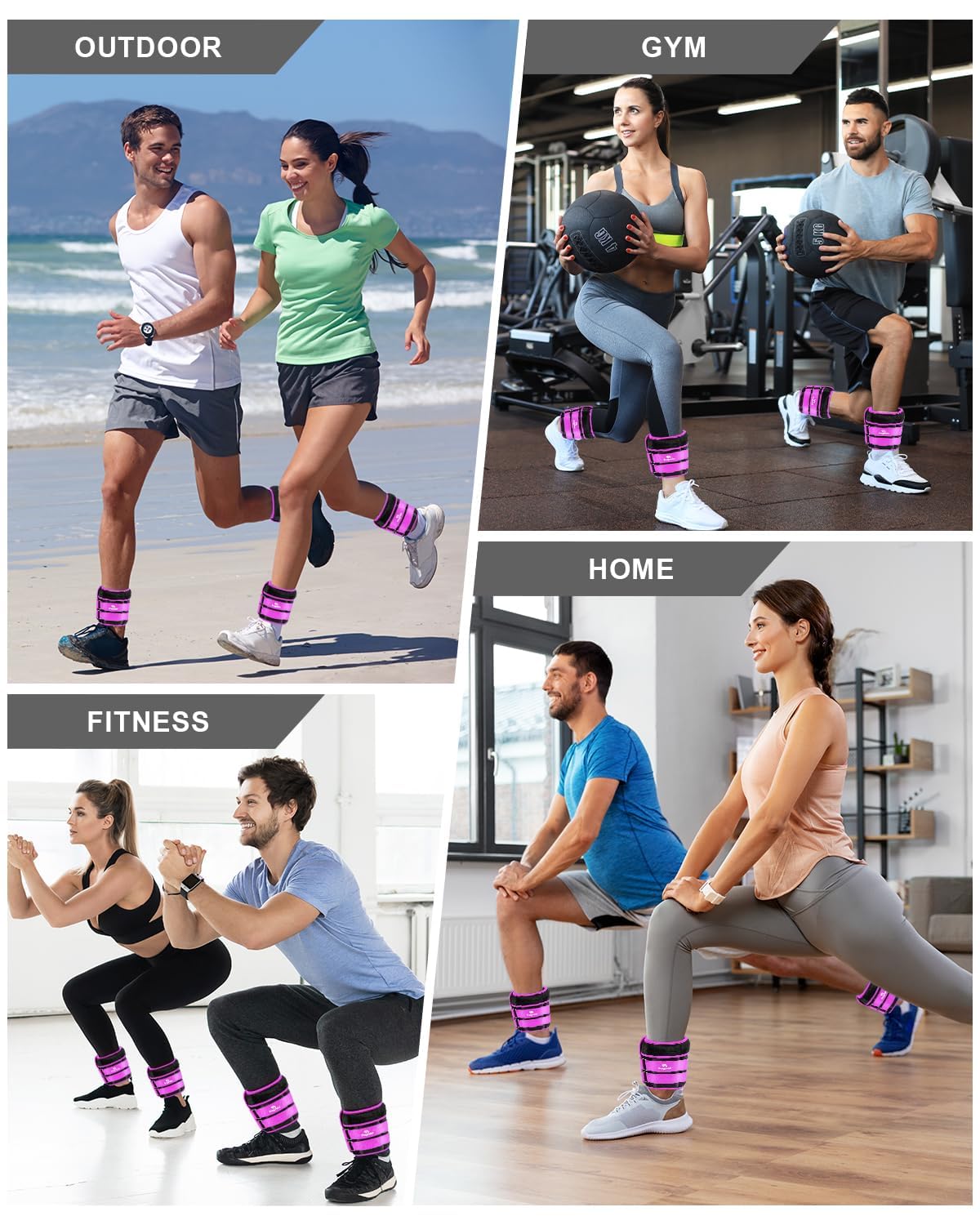 Fragraim Pesas Tobillos Ajustables 1-1,5/2/3/4/5/6/8/10 kg Par con Pesas Extraíbles para Footing, Gimnasia, Aerobic, Fisioterapia