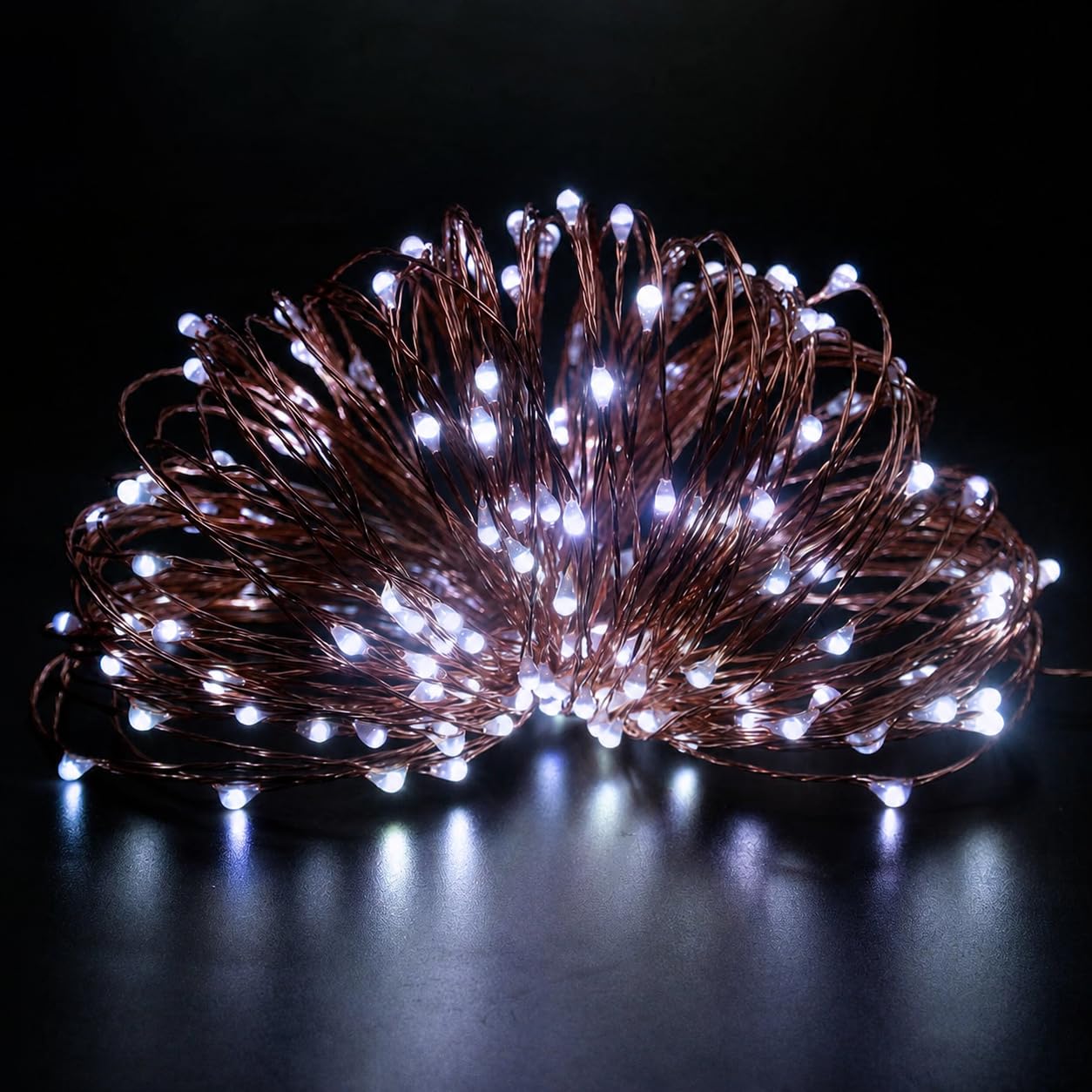 Shatchi 100 Led/10M Fairy String Lights Copper Wire Battery Operated Cool White Leds Twinkle Waterproof Lights For Decoration,2Pk from B&Q