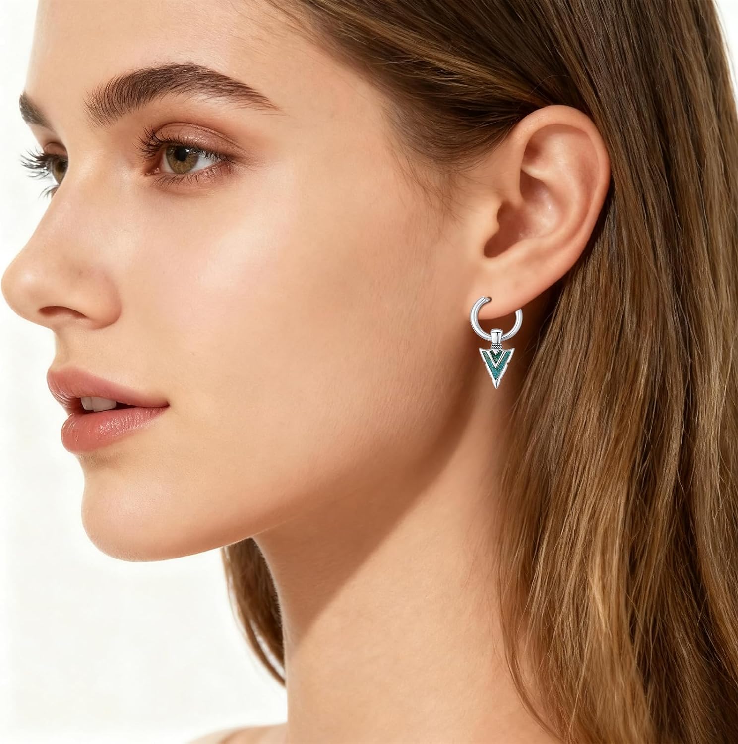 Sword/Dagger/Axe/Raven/Arrowhead Dangle Earrings for Men Women 925 Sterling Silver Turquoise Malachite Oxidized Earrings Punk Jewelry Gothic Halloween Christmas Gifts - Image 4