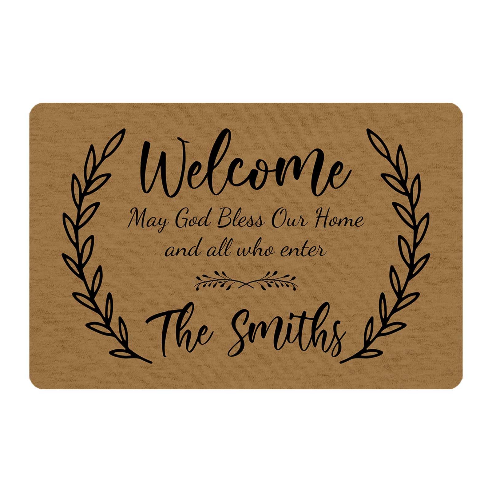 Personalized Outdoor Welcome Mats with Family Name, Personalized Door Mat for Front Door, Custom Garden Decor Doormat, Entrance Door Mat, Non Slip Floor Mat Housewarming Gifts for New Home 30 * 18 in