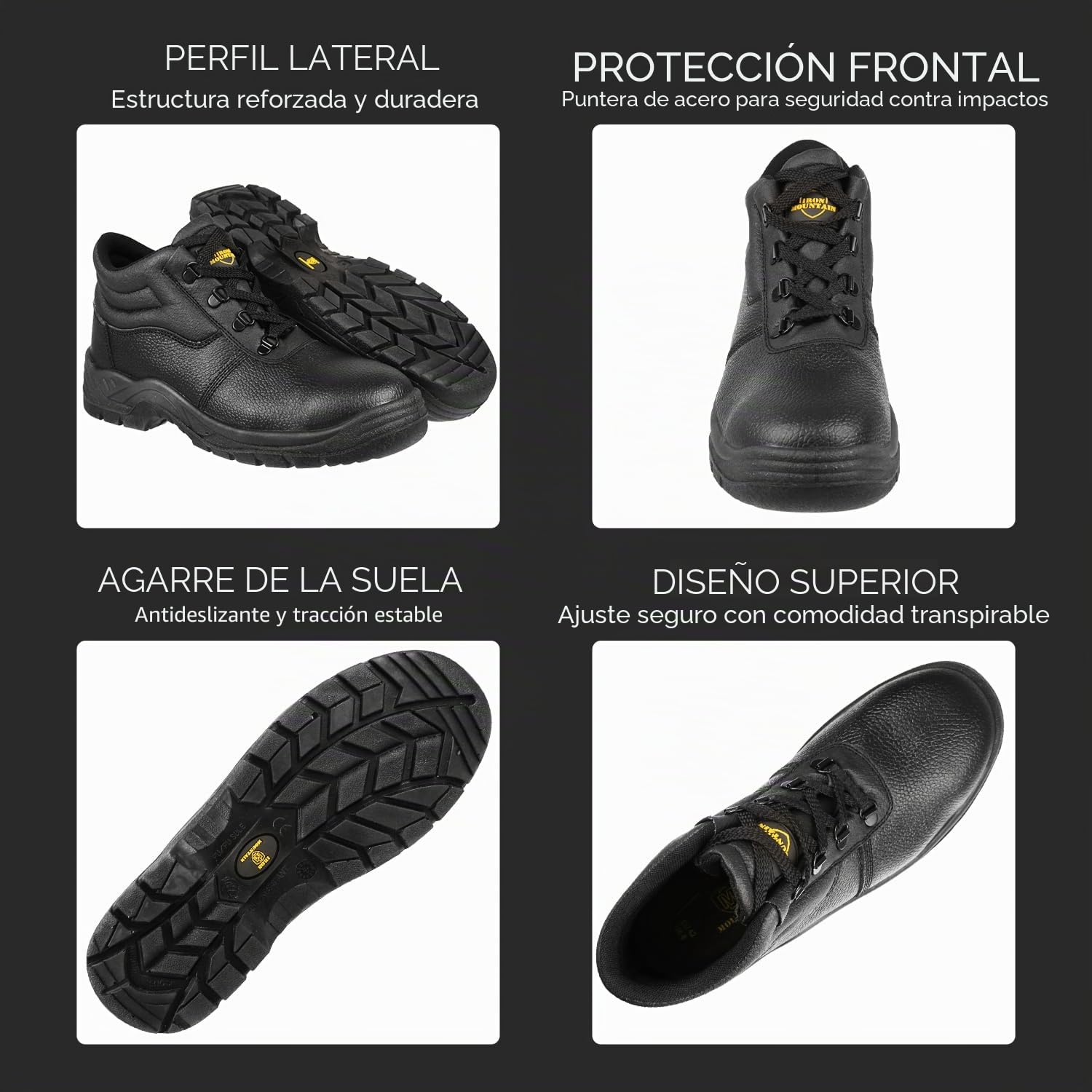 Iron Mountain Botas de Seguridad Impermeables Para Trabajo Y Servicios Públicos Bota de zapato S3 SRCHombre