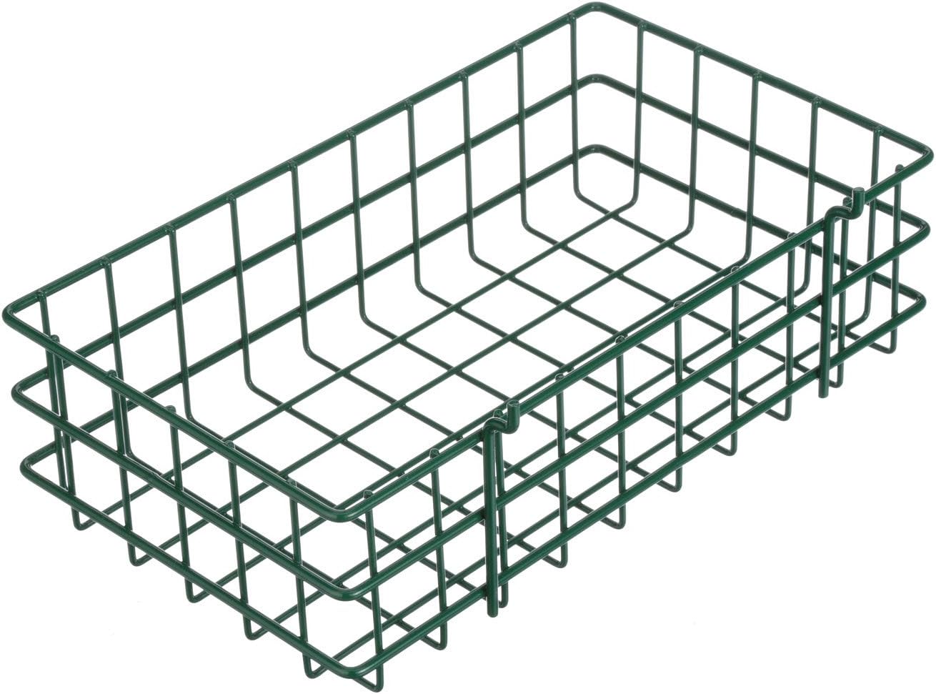 Marlin Steel 00-923-08 Pegboard or Slat Wall Wire Basket, Plain Steel, Green Powder Coat