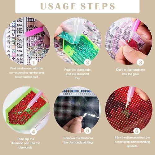 Miniatura 7 de ULLiaN Kit de pintura de diamante 5D, arte de cruz de diamante, arte de cruz, árbol de Navidad por números, juego de decoración de pared para el