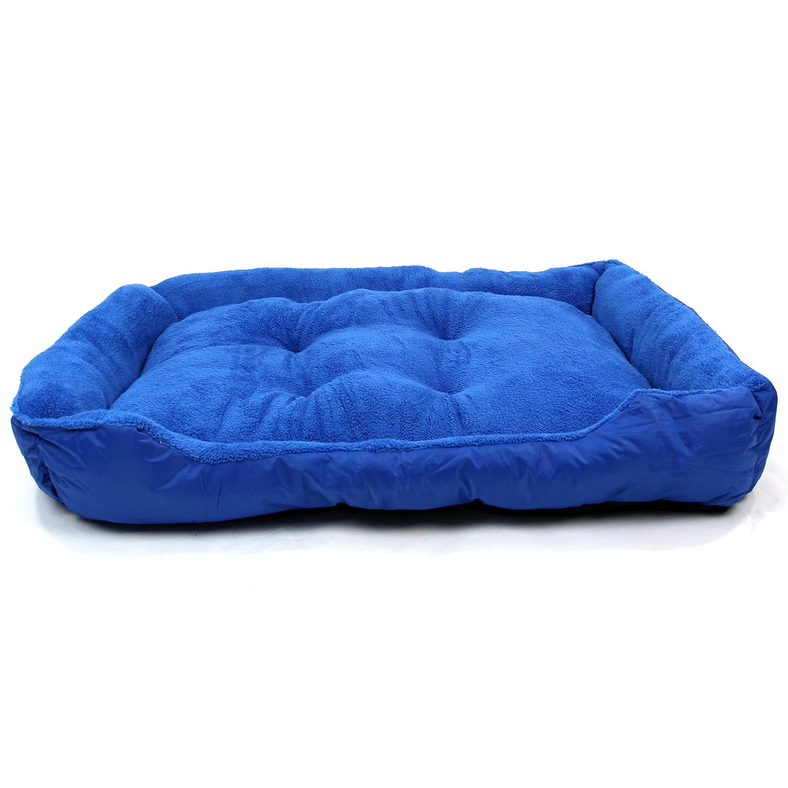 Actiaspet - Blue Faux Fur Dog Bed | Machine Washable with Non-Slip Base (Large)