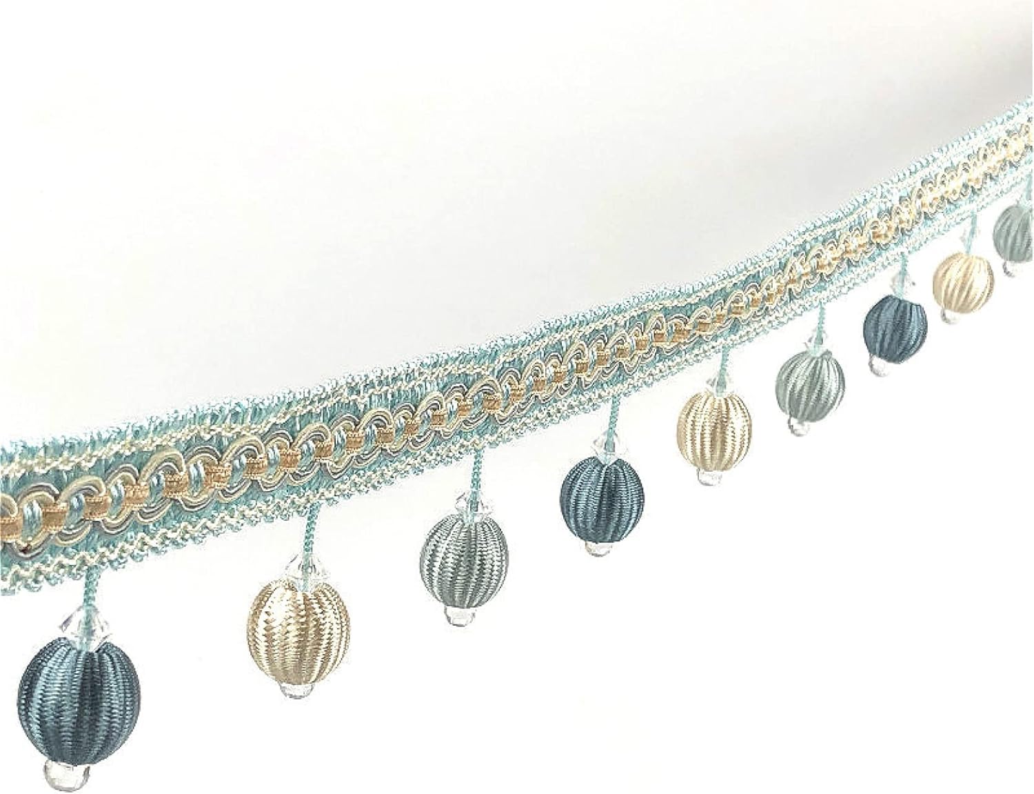 12 Yards Hanging Ball Fringe Trim Braided Trimming Lace
