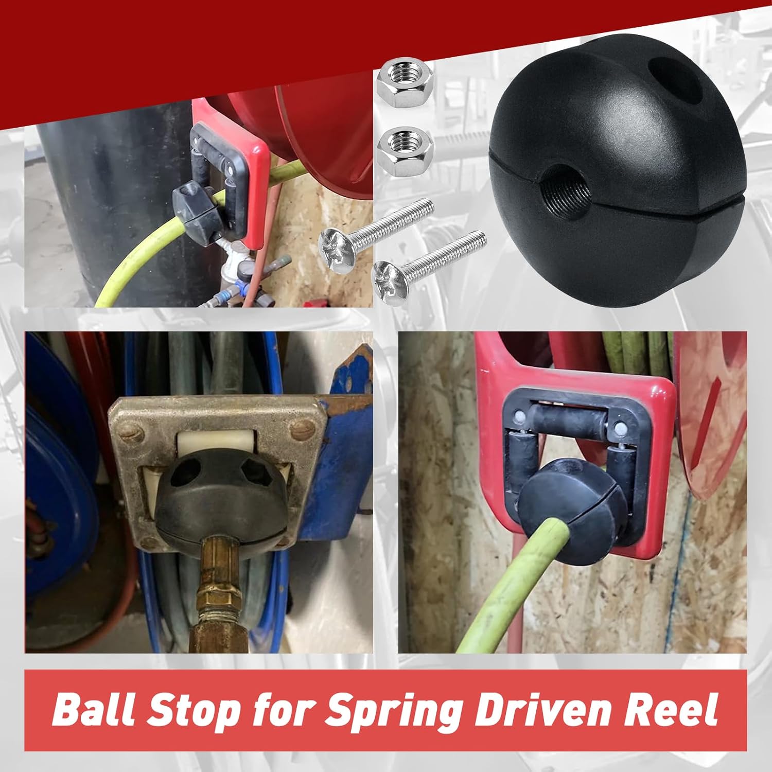 FixlyFido Ball Stopper for Air Hose Reels - Compatible with 3/8 Inch Air Hoses - Prevents Tangling and Damage