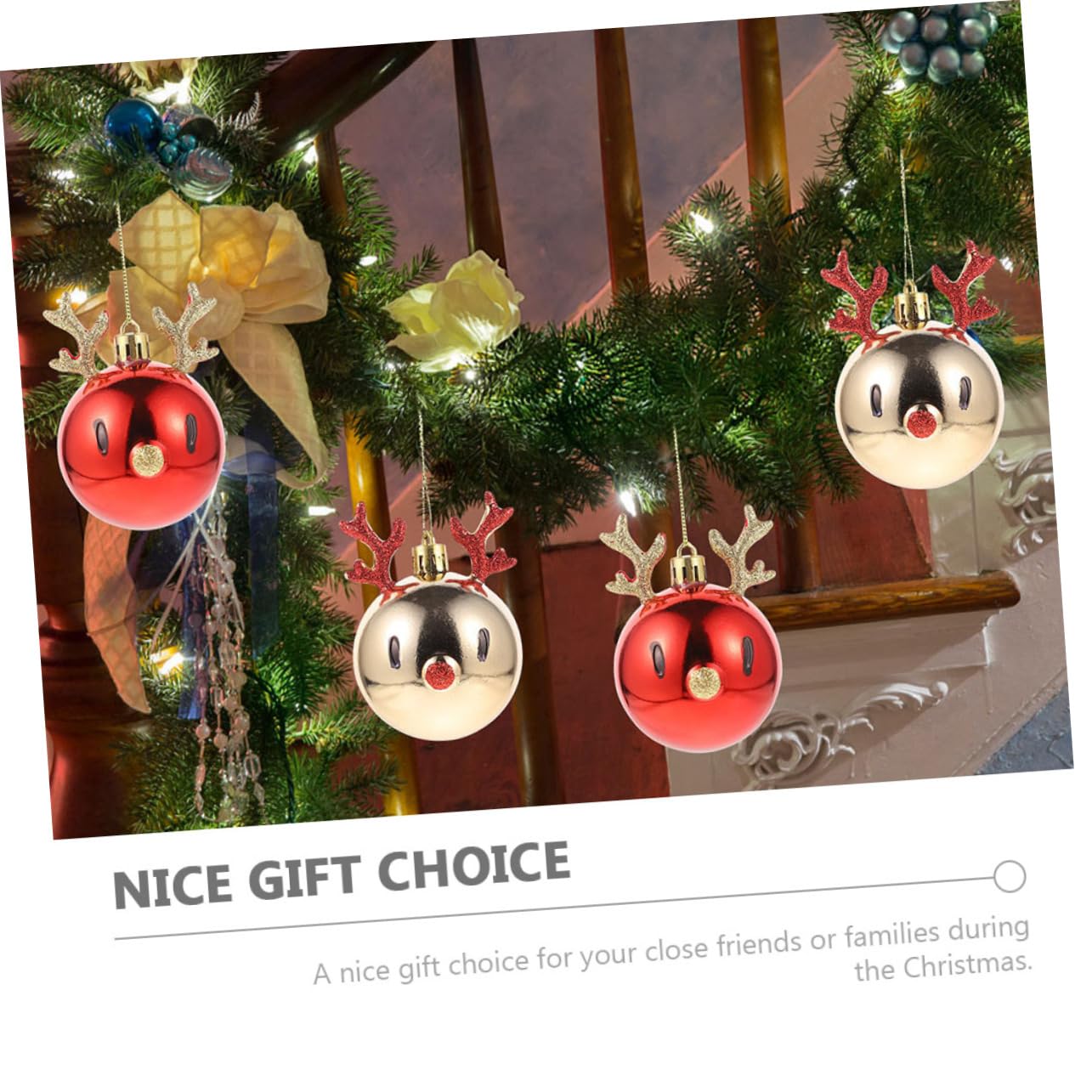 ABOOFAN 12stücke Cartoon Weihnachtsbaum Lustige Kugeln Für Festliche Deko Zufällige Designs Für Weihnachtsfeiern Und Festdekoration