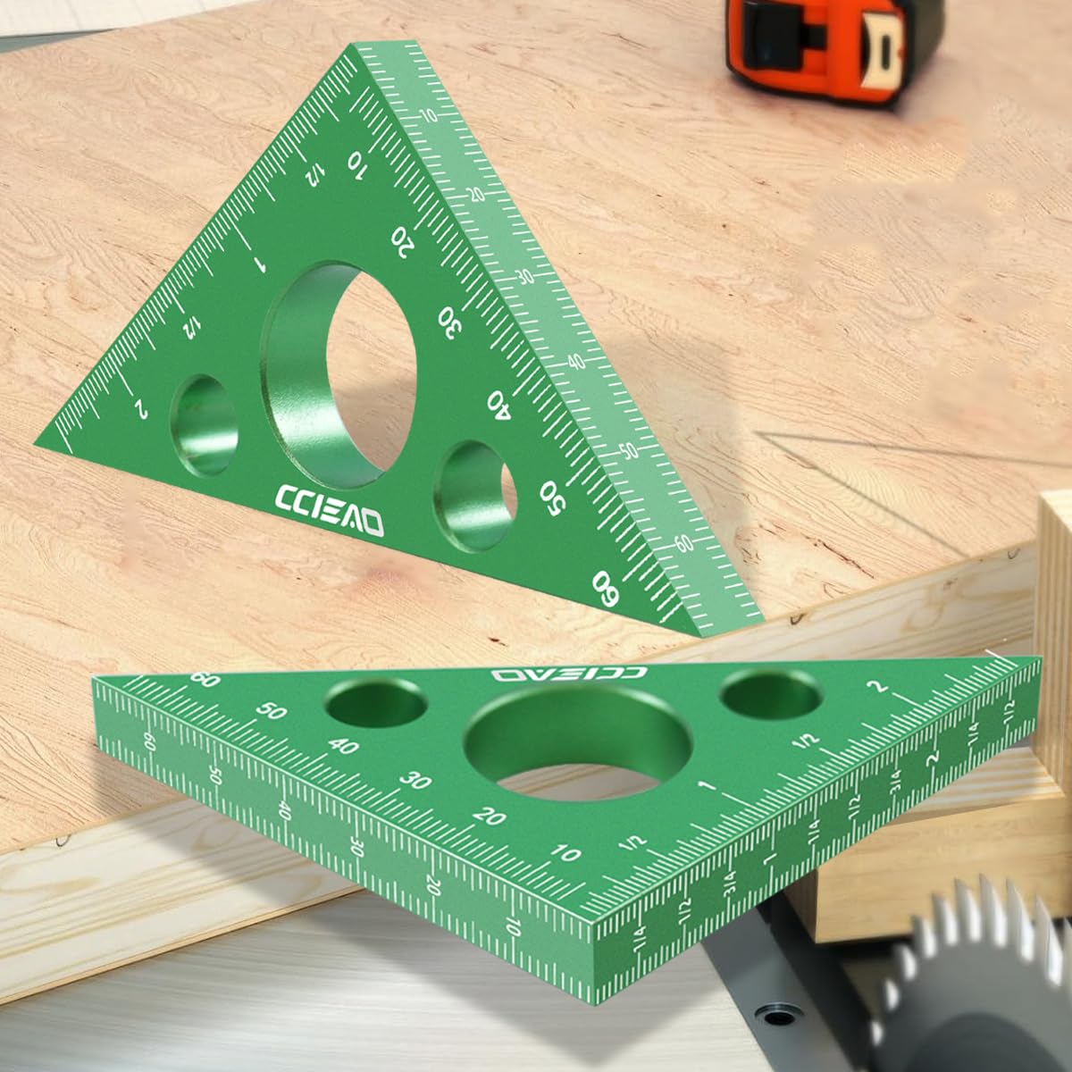 Machinist Square Mini Square Triangle Ruler, 45/90 Degree with Scales Woodworking Small Right Angle Ruler Height Measuring Tool for Workshop Table and