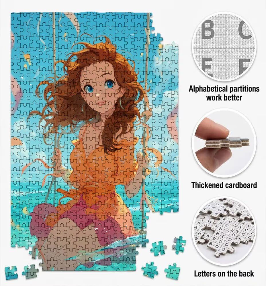 Dziewczyna huśtawka, Klasyczne Puzzle 4000 sztuk dla dorosłych BLQSBGA7-400 | Wyzwanie Zagadki, Gry Logiczne Cała Rodzina, Stres, Wystrój Domu Miłośnicy Puzzle