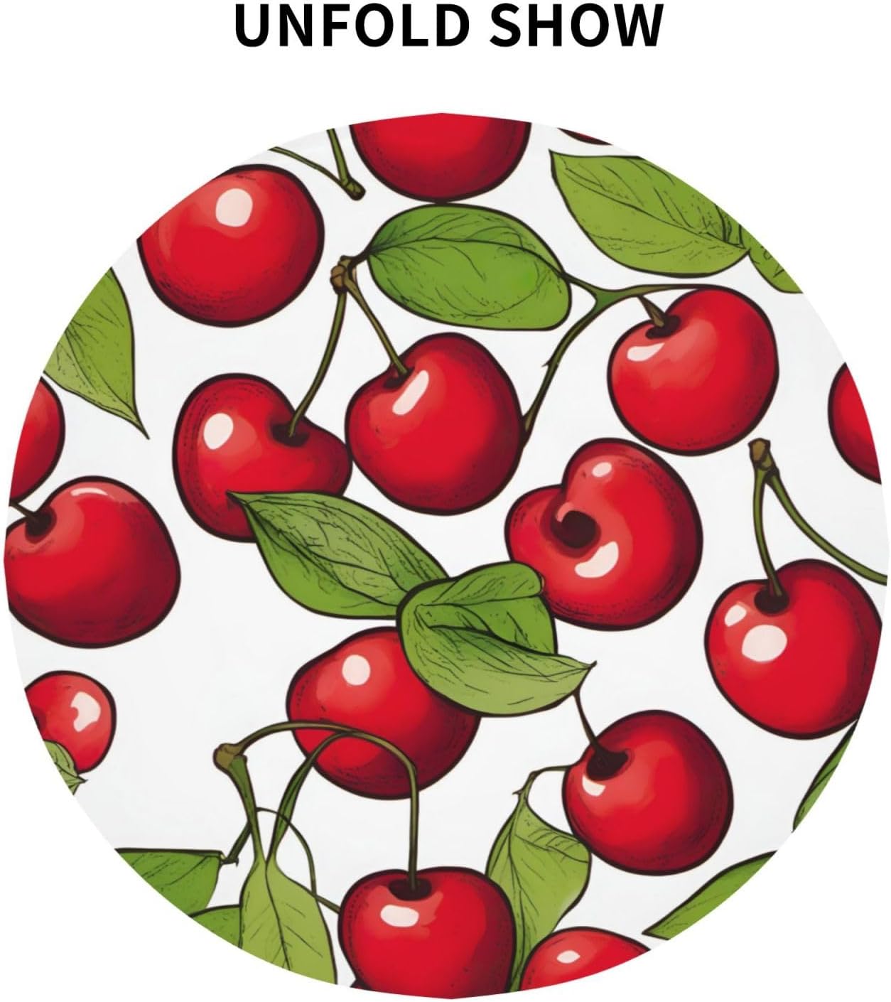 Lovely Sweet red Cherry 3 Print Wrinkle Free Dining Table Cover for Birthday Party Farmhouse Tablecloths Up to 60 x 60 Inches