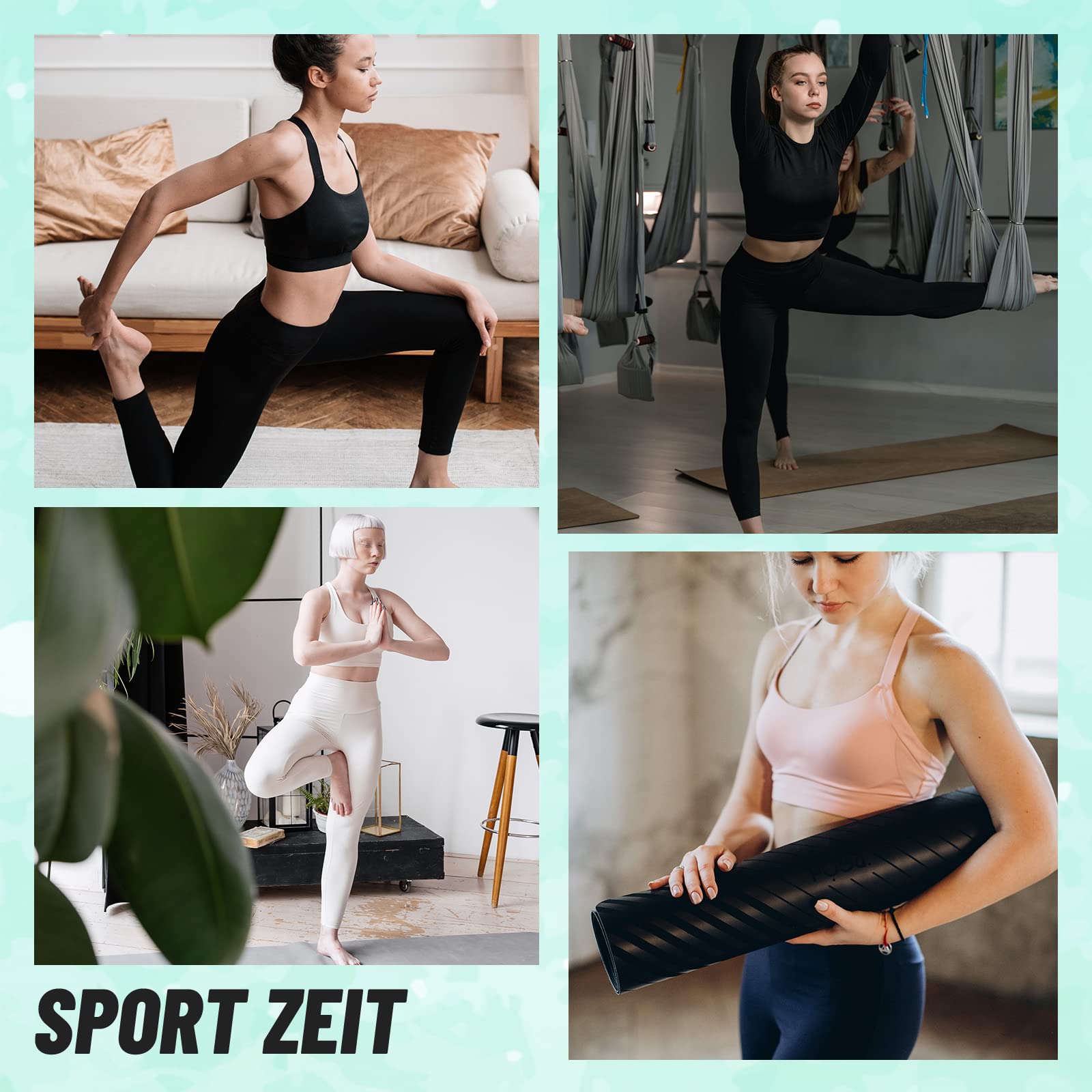 AMIYOYO Lot de 3 leggings de sport pour femme avec poche - Taille haute - Opaques - Ventre - Extensibles - Pantalon de yoga pour la gym et le fitness | Pantalon de sport opaque pour le ventre, long et extensible, pour yoga, gym