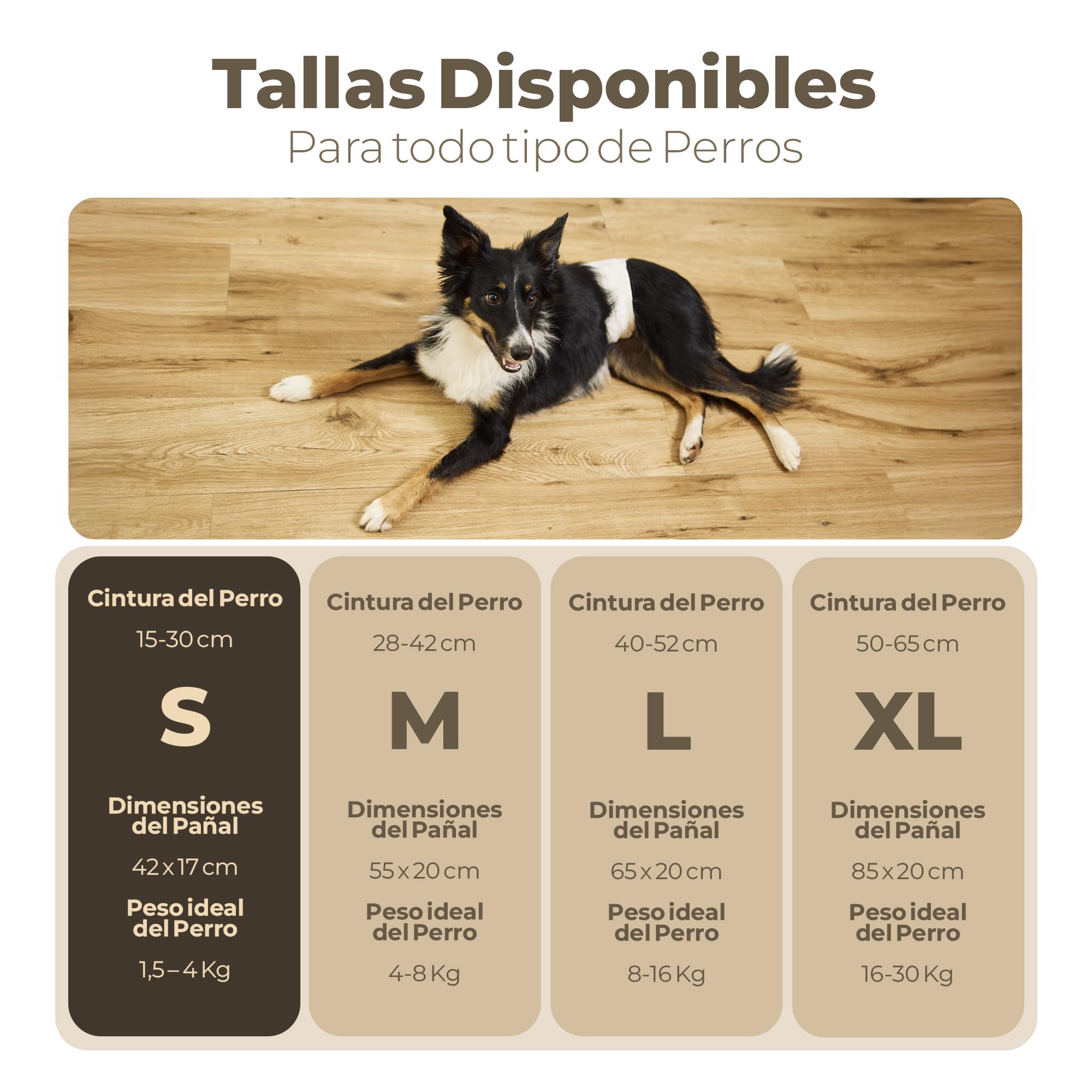MIKAU Pañales para Perros (Pack de 48) - Pañales Perro Macho Ultra Absorbentes, Ajuste Antifugas, Cómodos y Resistentes, Fácil Colocación. Rollo de Bolsas de Caca Incluido (Talla S)
