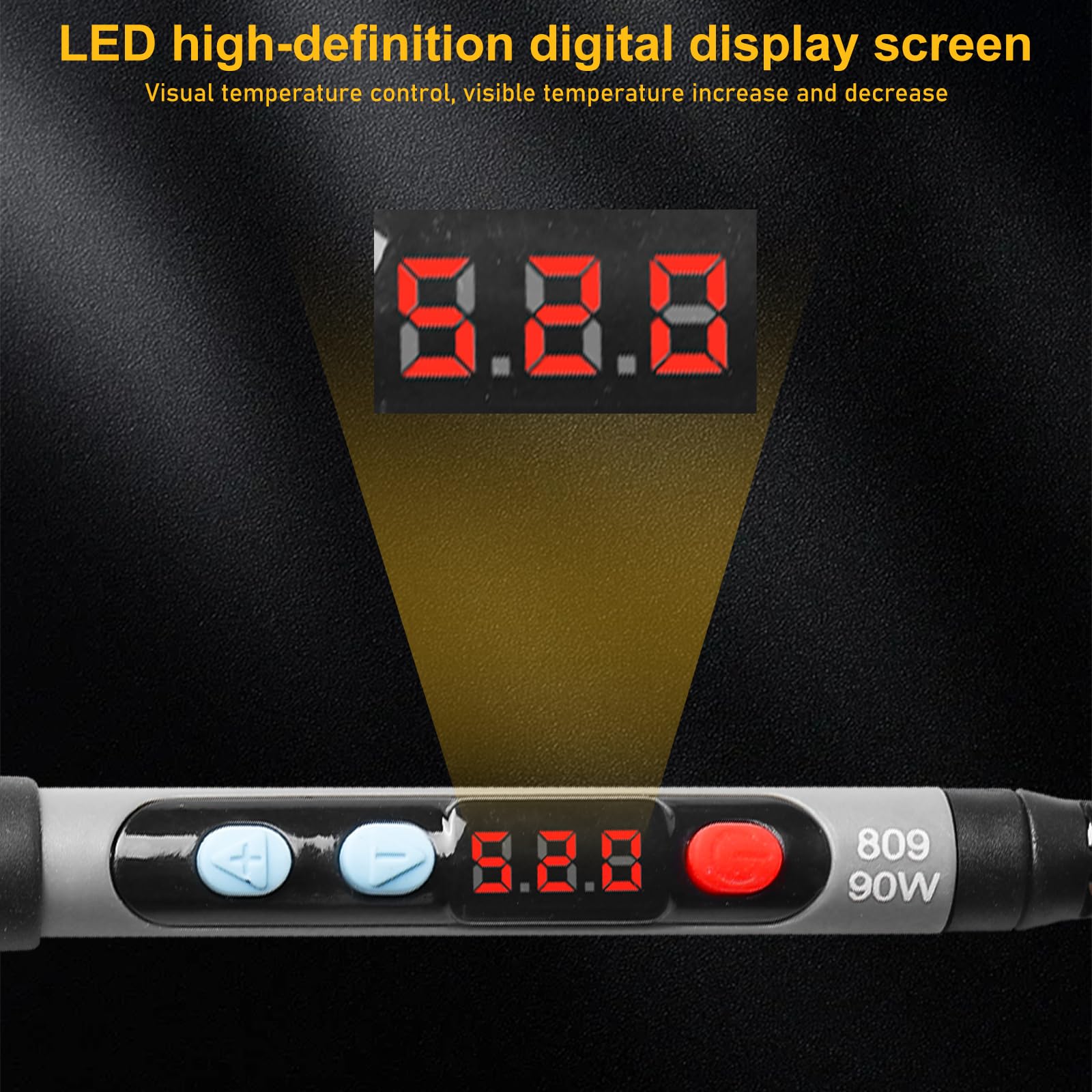 GOMETY Set saldatore 90 W temperatura regolabile 180-520°C 5 punte supporto stagno pinzette