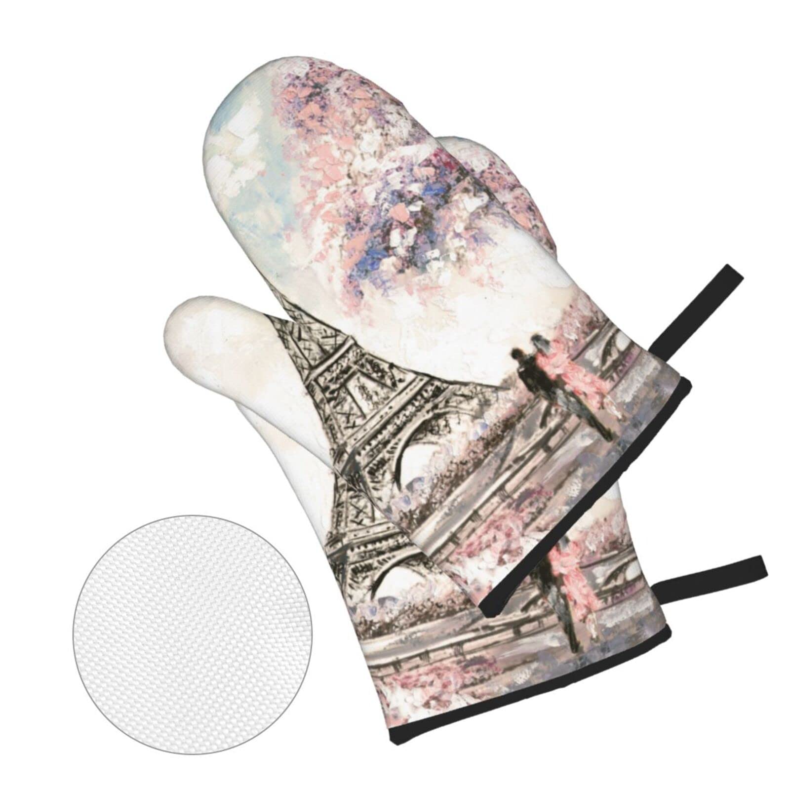 Paris Ofenhandschuhe & Topflappen Set – Eiffelturm-Motiv, Pink, Hitzebeständig, 3-teilig Für Küche & Grill