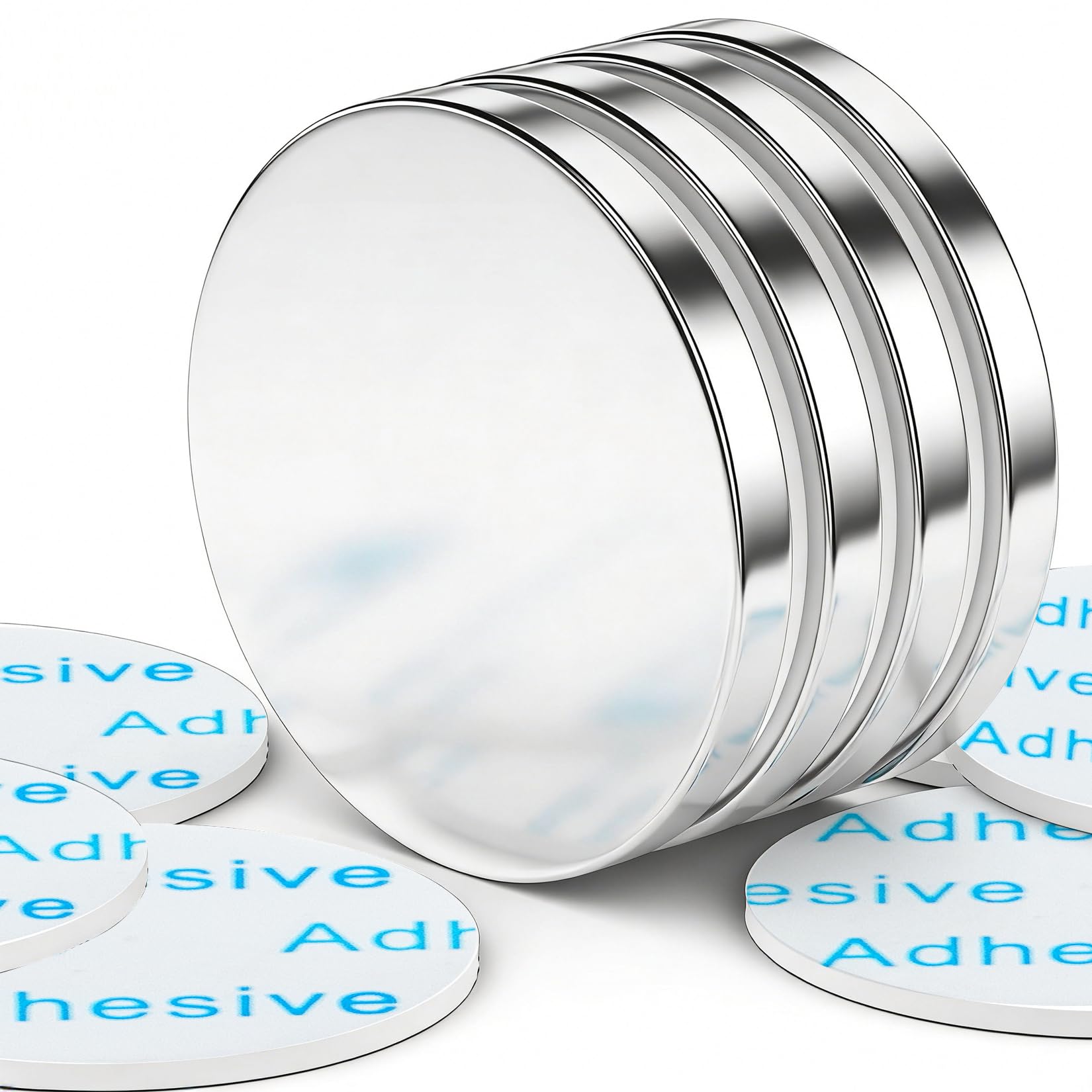 – FINDMAG 4 Pack Magnets, Neodymium Magnets, Strong Magnet with Double-Sided Adhesive, Permanent Rare Earth Fridge Magnet for Whiteboards, Building, Tools