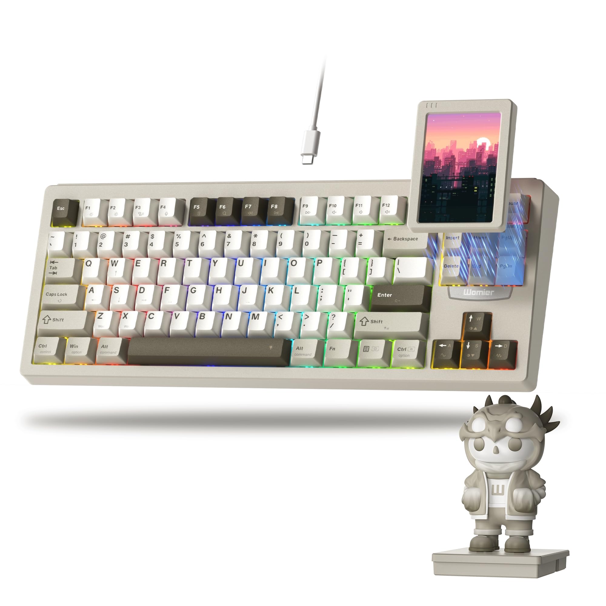 Amazon.com: Womier DUO87 Modular 75% Mechanical Keyboard,Touch