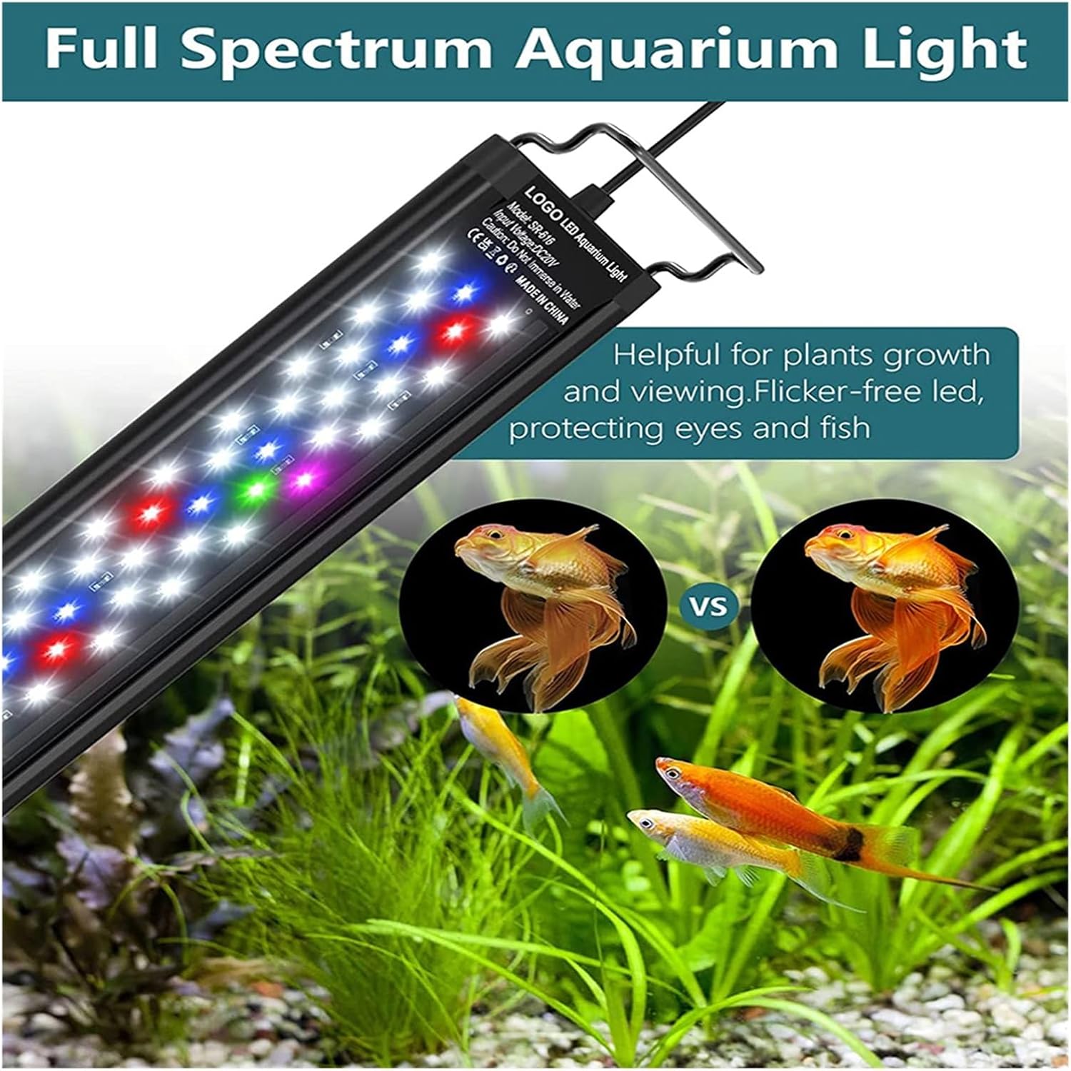 Diagram illustrating the DIY mode settings for the aquarium light, showing how timer, color, and brightness can be adjusted.
