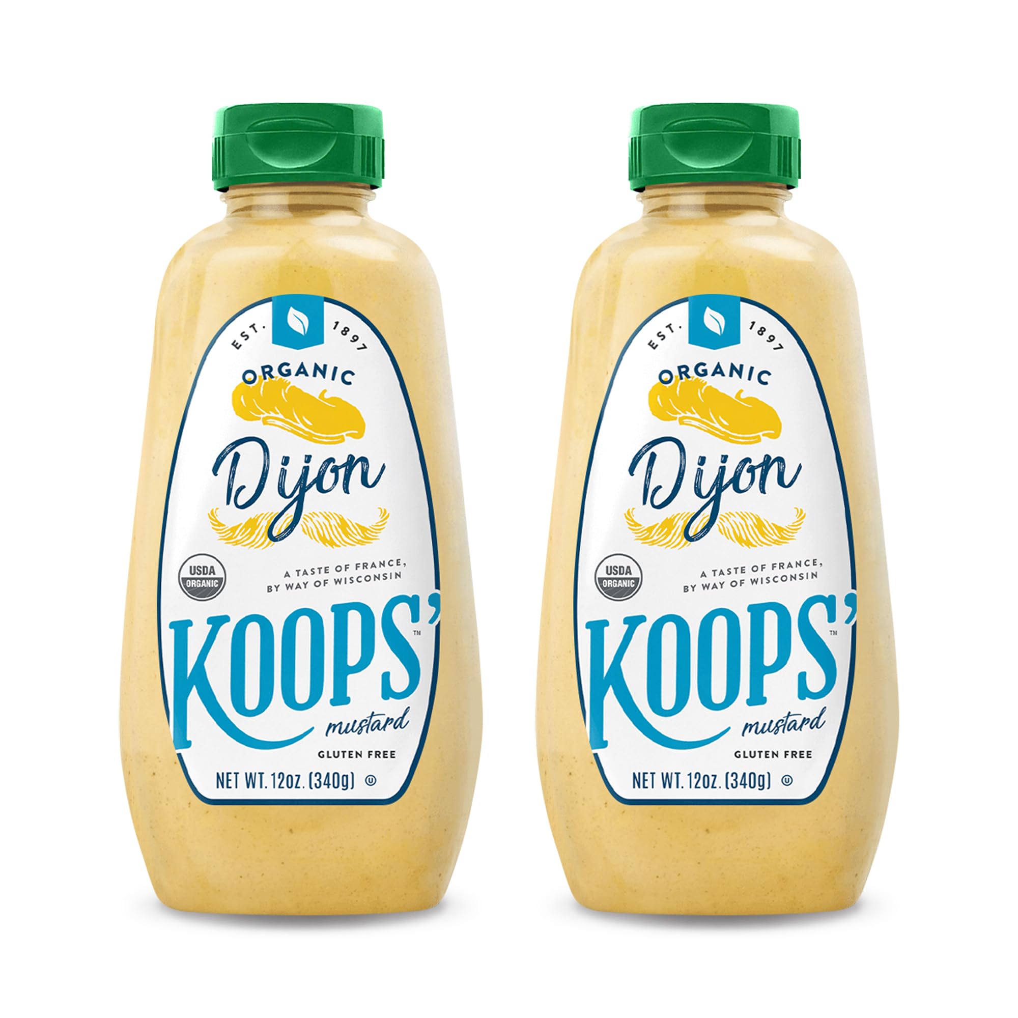 Koops' Organic Dijon Mustard – Dijon Seasoning, Gluten-Free, Kosher, Non-GMO, USDA Certified Organic Mustard Sauce, Made in the USA, From Quality