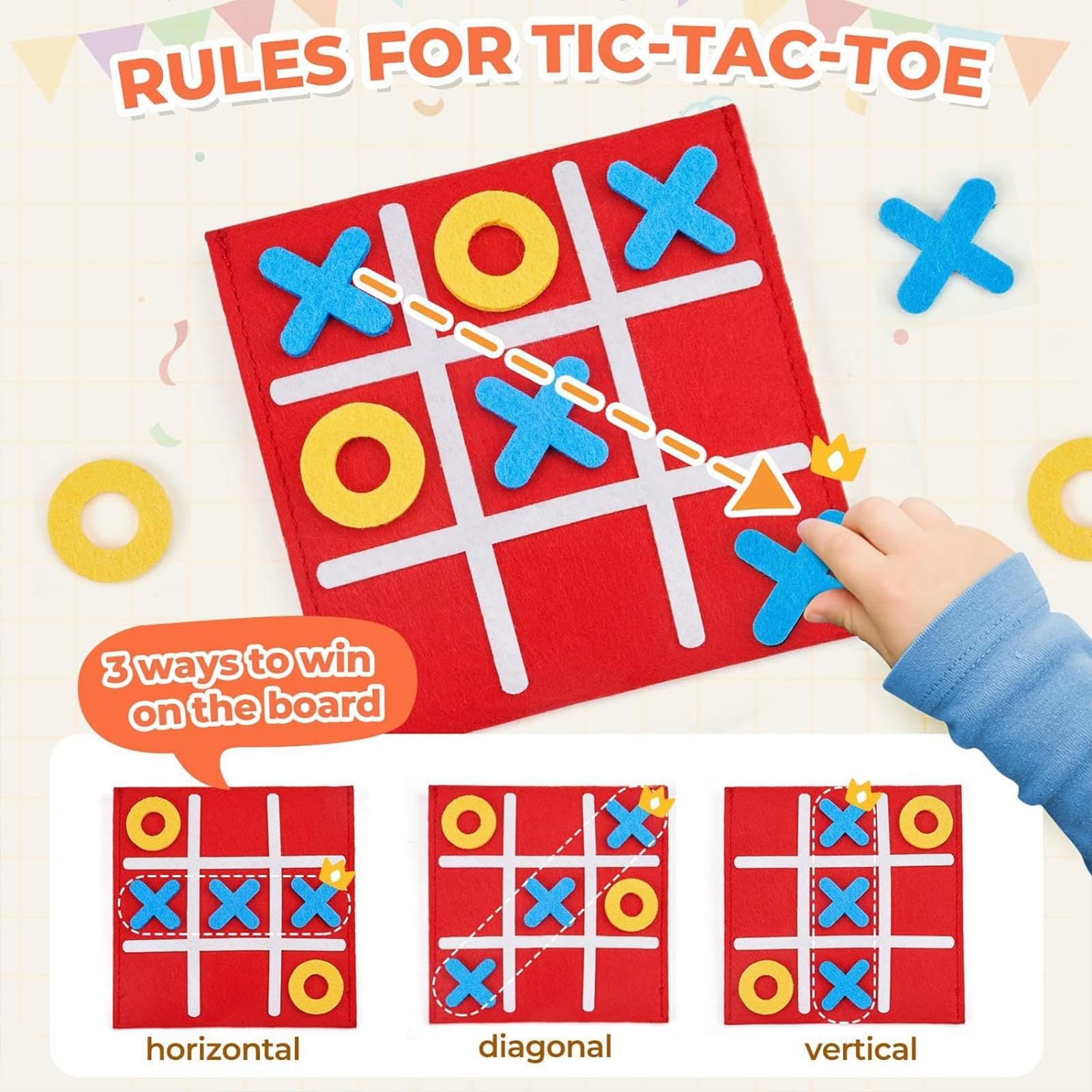 12 Teiliges Zehenbrettspiel für XO Interactive, EIN Interaktives, Pädagogisches Filz Intelligenzpuzzle Spielzeug, Geeignet für Kinder Und Erwachsene, 36 Stück