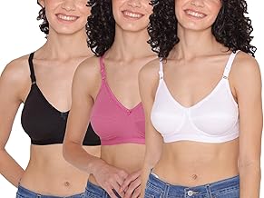 INKURV Full Coverage Bra Set for Women | Non-Wired, Non-Padded Everyday Bra for Girls | Made with Soft Cotton Blend Fabric, Comfortable Regular Wear Bra – Rio Combo of 3
