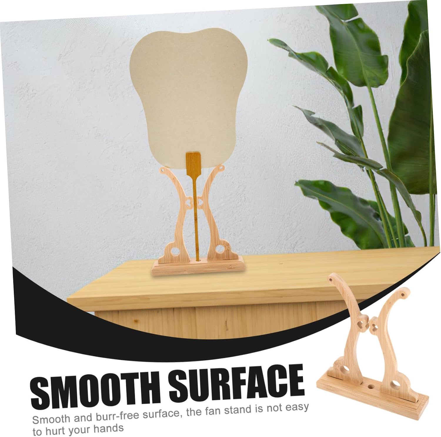 Amosfun Elegant Wooden Folding Fan Holder Rack Sturdy Display Base for Handheld Fans for Weddings Parties and Home Decor