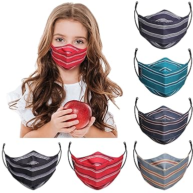 KAPIDA Children Mask for 2 to 7 Year Old Girls Boys Kids Mask Gift Washable & Reusable Adjustable Ear Loops and Ear Saver Strap ( Mask Type :- 3D )( Fabrics :- Cotton ) (Pack of :- 6 )