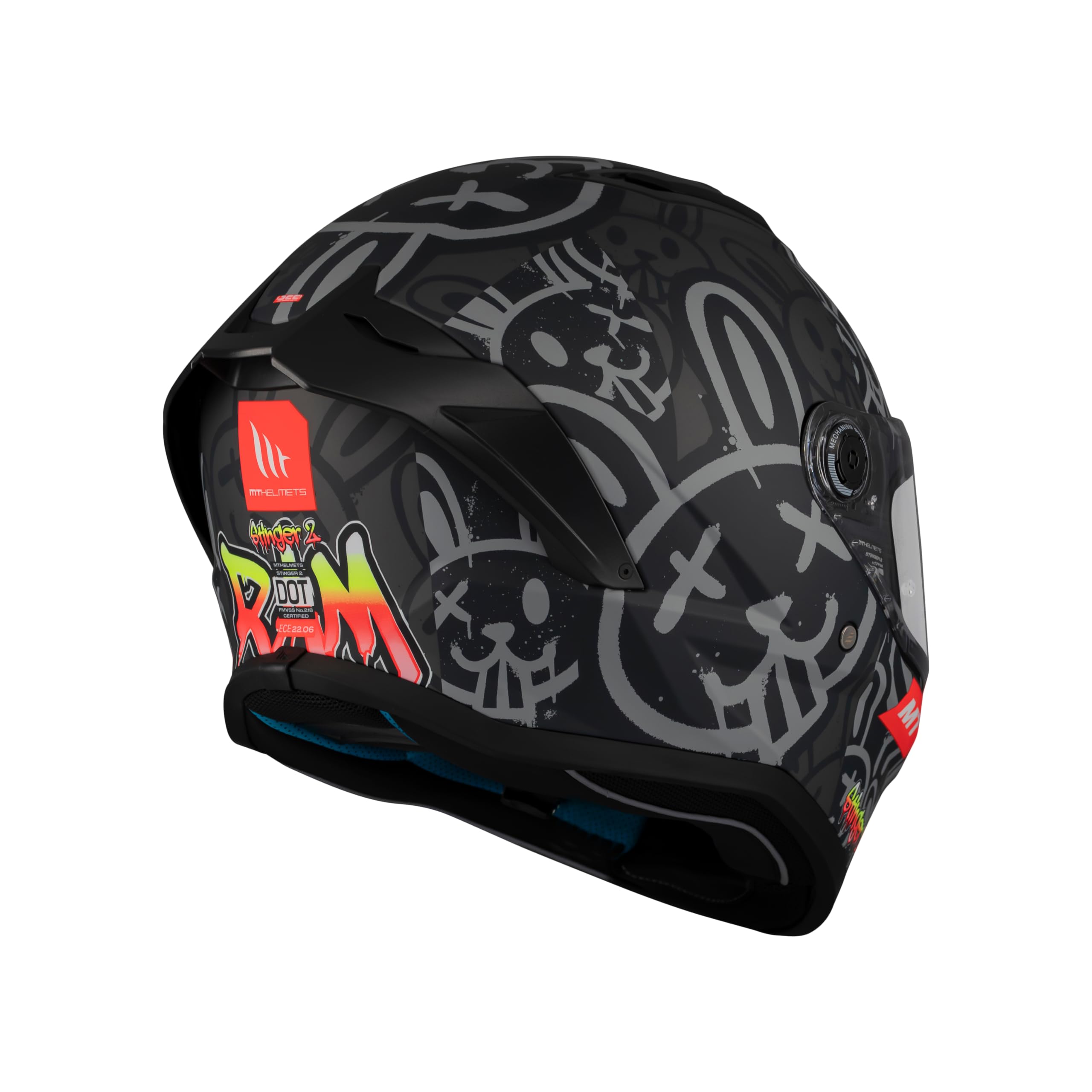 MT Stinger 2.0 Motorcycle Helmet F1 Matt Black Ram (XL) : Amazon