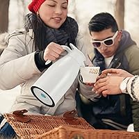 Vista 7 de Norme 2 jarras térmicas de café de acero inoxidable aisladas para líquidos calientes, dispensador térmico de jarra con cepillos para mantener