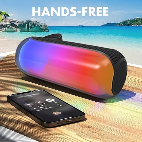 Miniatura 9 de T&G Altavoces Bluetooth, altavoz estéreo inalámbrico portátil con luces de colores, IPX4 impermeable, elefante blanco, regalos para adultos, sonido