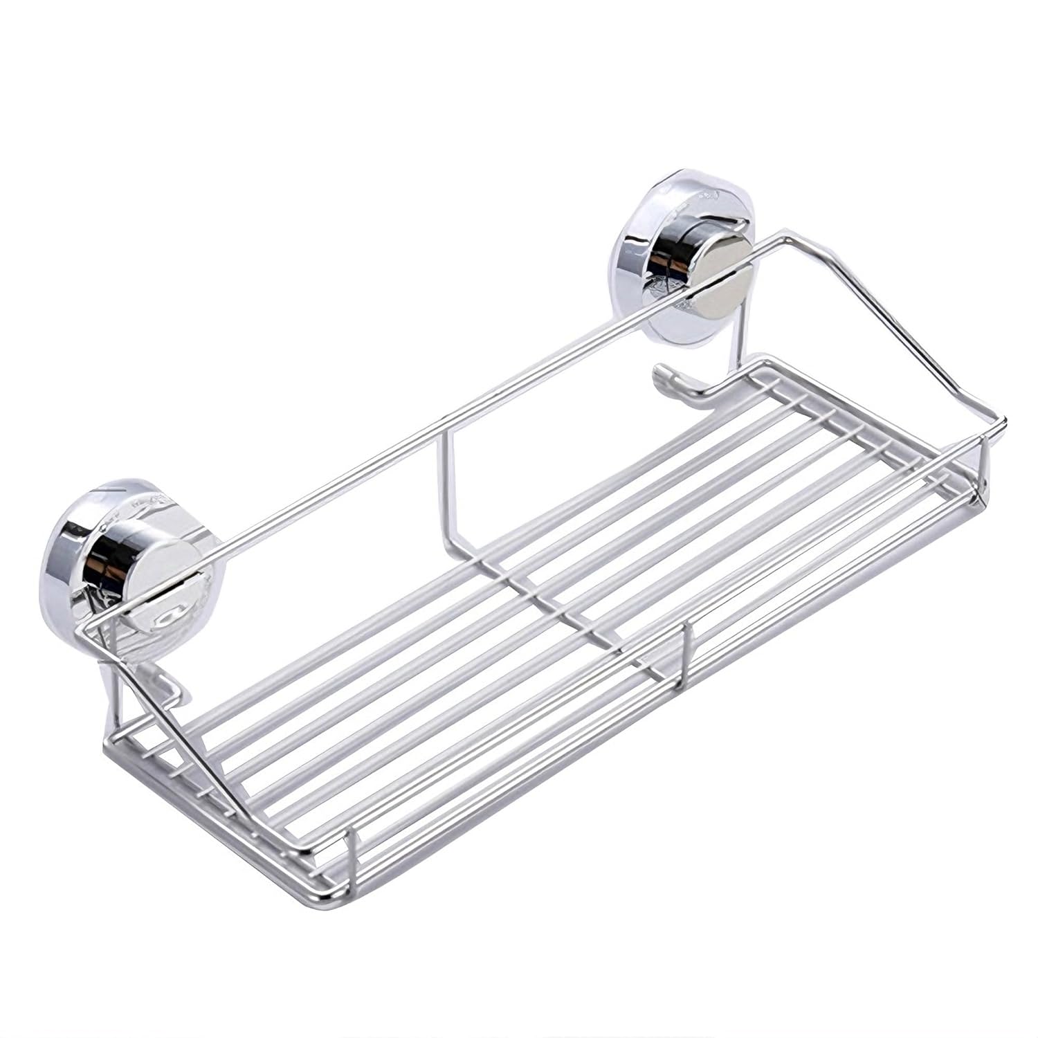 Suction Cup Shower Caddy No-Drilling Heavy Duty Large Capacity Stainless Steel Shower Caddy Removable Waterproof Wall Mounted Suction