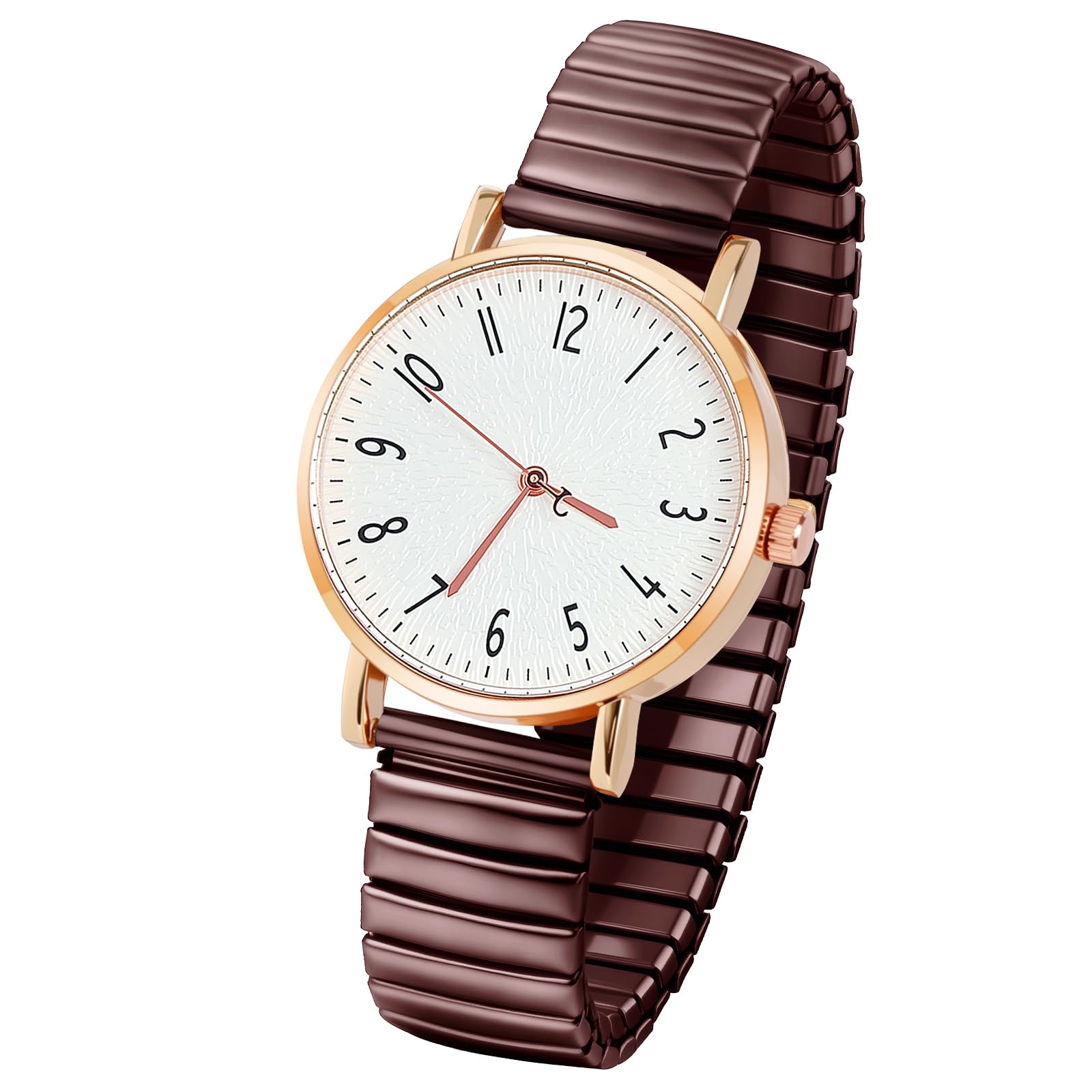 AOOSU Damenuhr Stretch Armband, Damen Analog Quarz Uhr Elastisch Armbanduhr Große Ziffern Uhren Damen Einfache Lässig Quarzuhr Kleideruhr Klare Lesbare