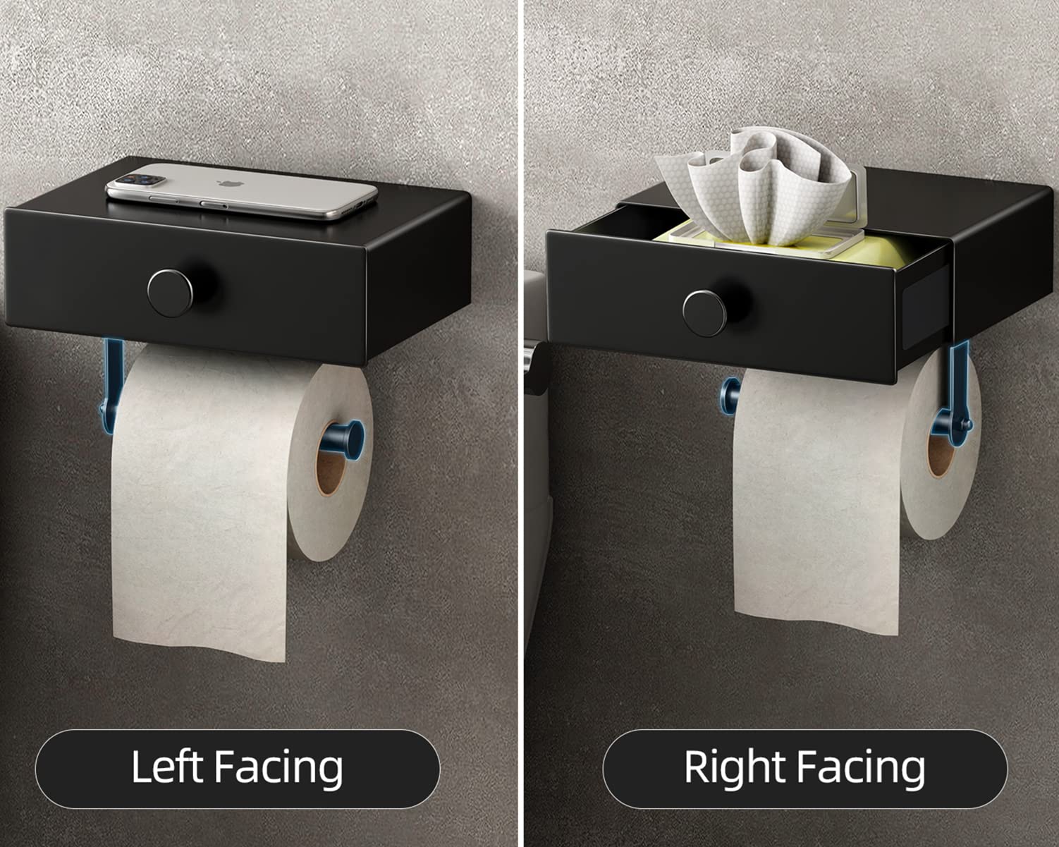 Porta Carta Igienica Senza Foratura In Acciaio Inox – Con Contenitore Salviette E Ripiano Portaoggetti Per Bagno