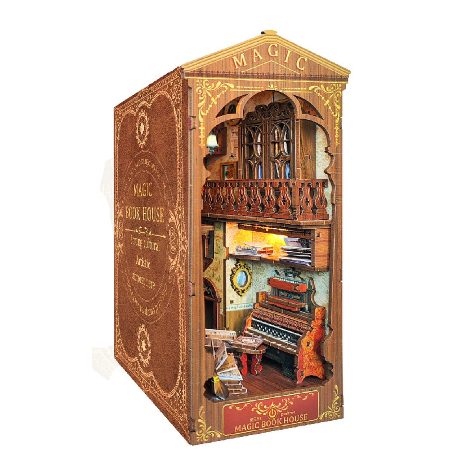 Cuteefun DIY Book Nook Kit, Insertion De Bibliothèque Miniature DIY Serre Livres En Bois 3d Avec Lumiere Led Decoration Delicate Cadeau Unique Pour Adultes Et Adolescents Agence De Detectives Cuteefun DIY Book Nook Kit, Insertion De Bibliothèque Miniature DIY Serre Livres En Bois 3d Avec Lumiere Led Decoration Delicate Cadeau Unique Pour Adultes Et Adolescents Agence De Detectives
