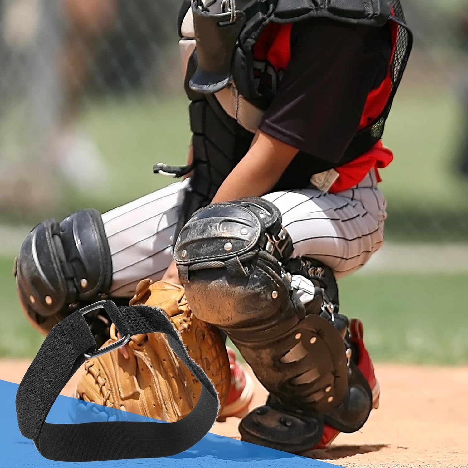 25pcs Baseball Catchers Shin Guard Replacement Straps for Leg Guards, Impact-Resistant Nylon and Polyester Blend, Light Weight Design for Baseball Competition and Leg Protection