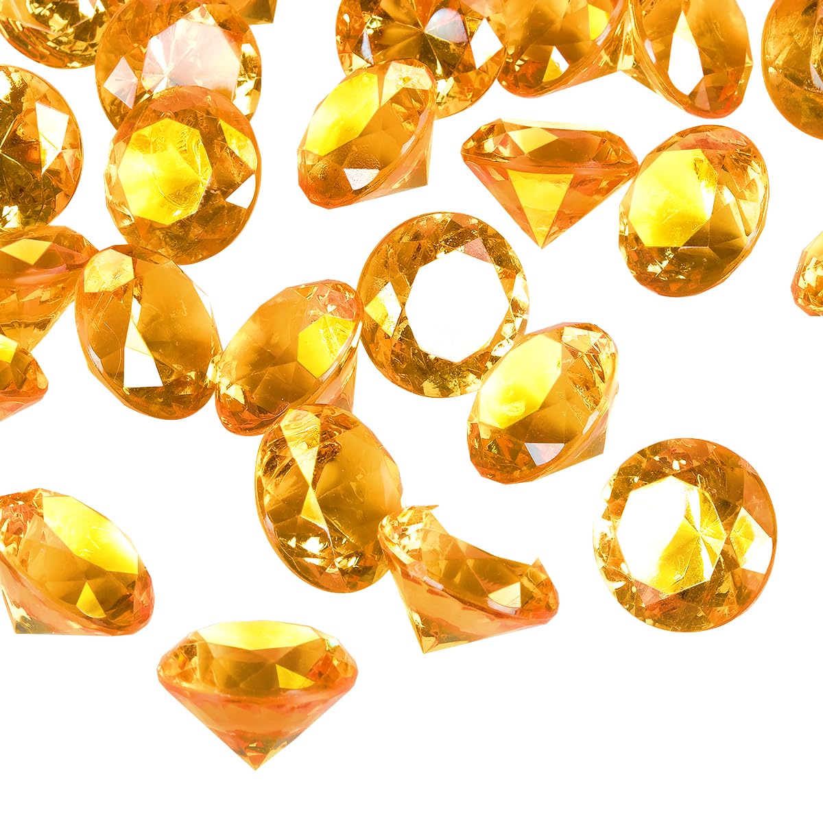 Acrylic Diamond Fake Gems Vase Filler, Babenest 240pcs 3/4 Inch Faux Diamonds Crystals Jewels for Table Scatters Wedding Party Event Arts & Crafts Birthday Decoration Favor (Orange)
