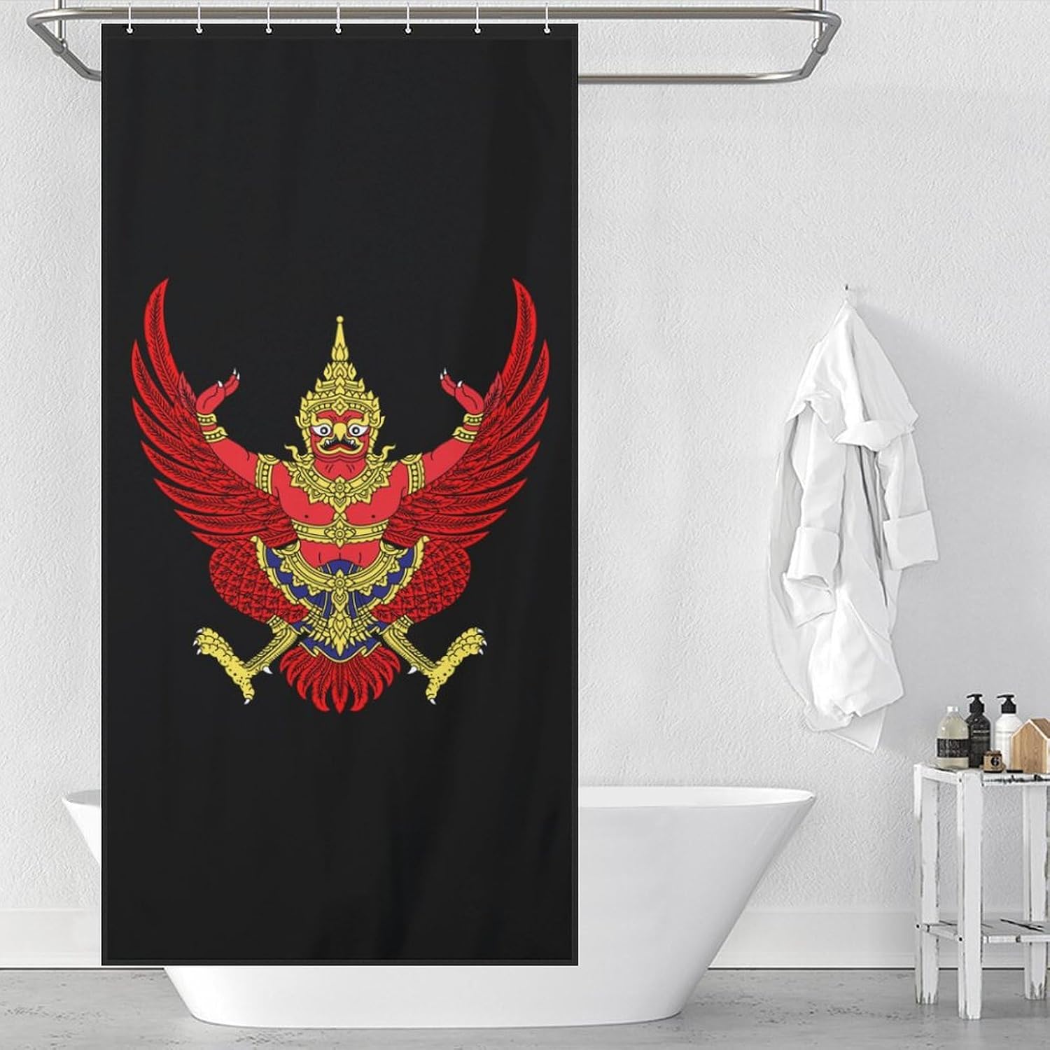 Thailand Coat of Arms Funny Shower Curtains Washable Bath Curtain Liner with Hooks for Bathroom Bath Tubs 36x72Inch（92x183cm）