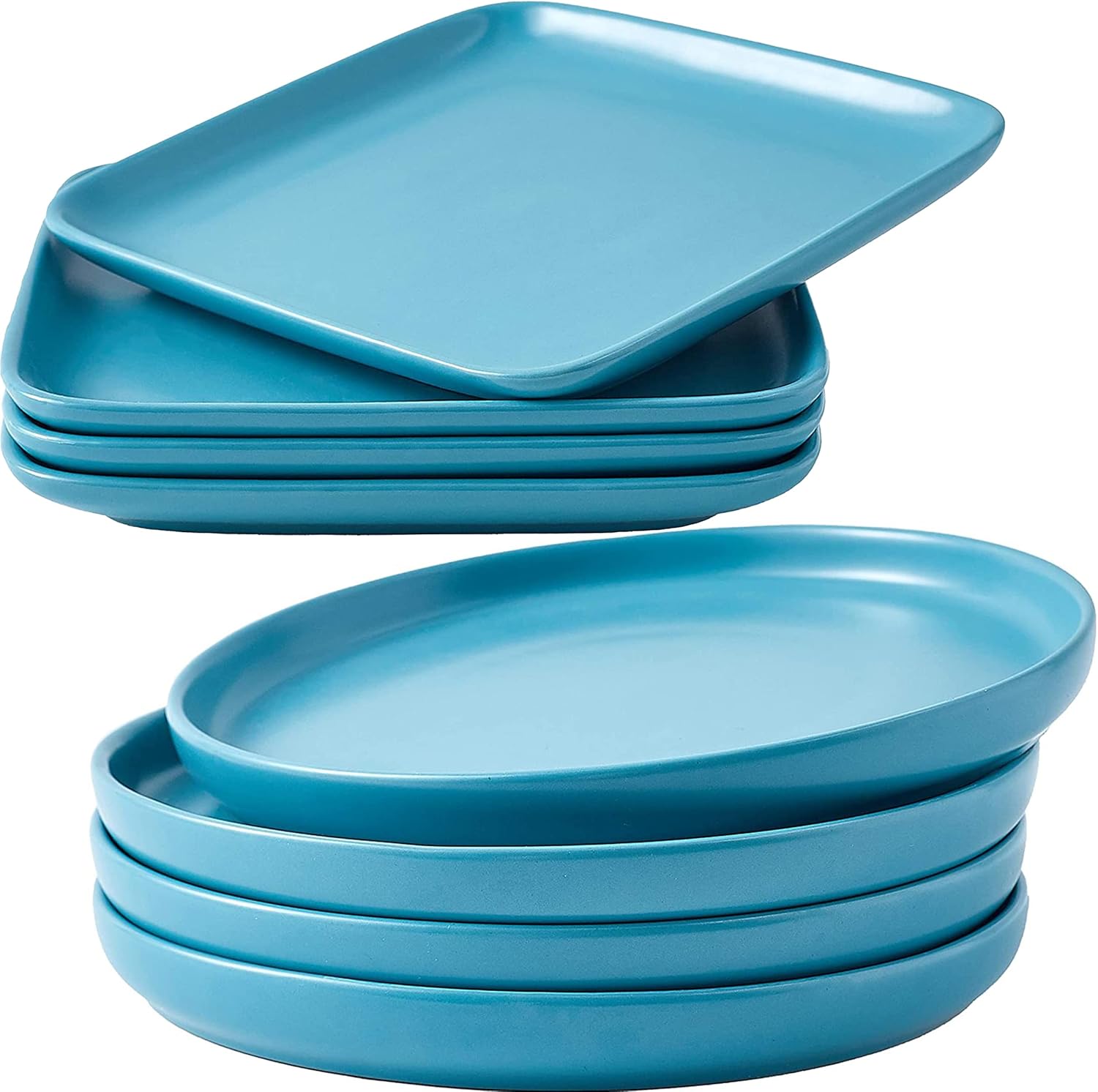 Bruntmor Set of 4 Elegant Matte 8" Round Ceramic