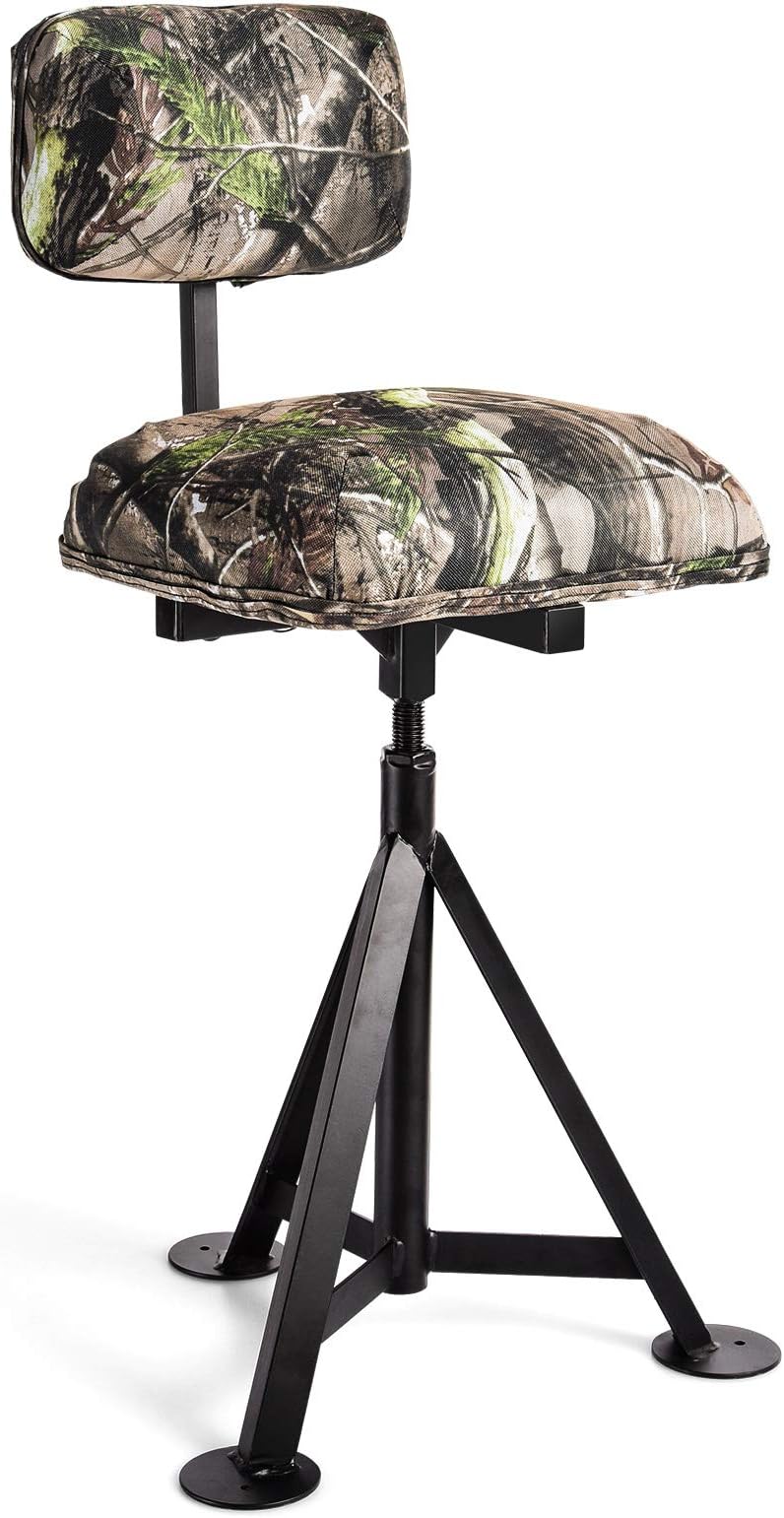GYMAX Swivel Hunting Chair, Folding 360° Rotatable Camo