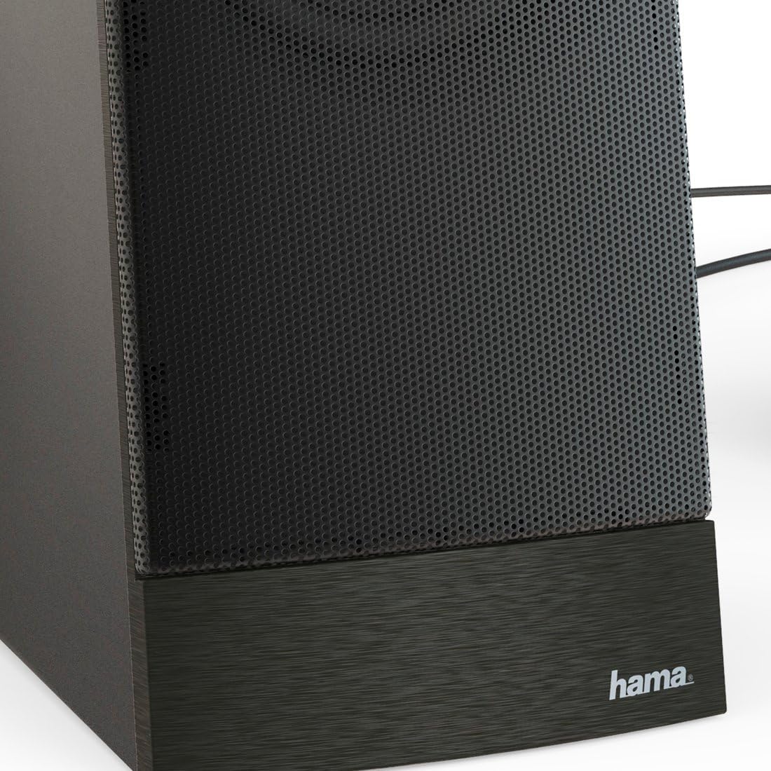 Hama PC Lautsprecher Sonic LS-208 (PC Boxen, 2.0 Lautsprecher für Computer, Laptop, 8W, stufenlose Lautstärkeregelung, Metallgitter, Anschluss über 3,5mm Klinkenstecker) schwarz