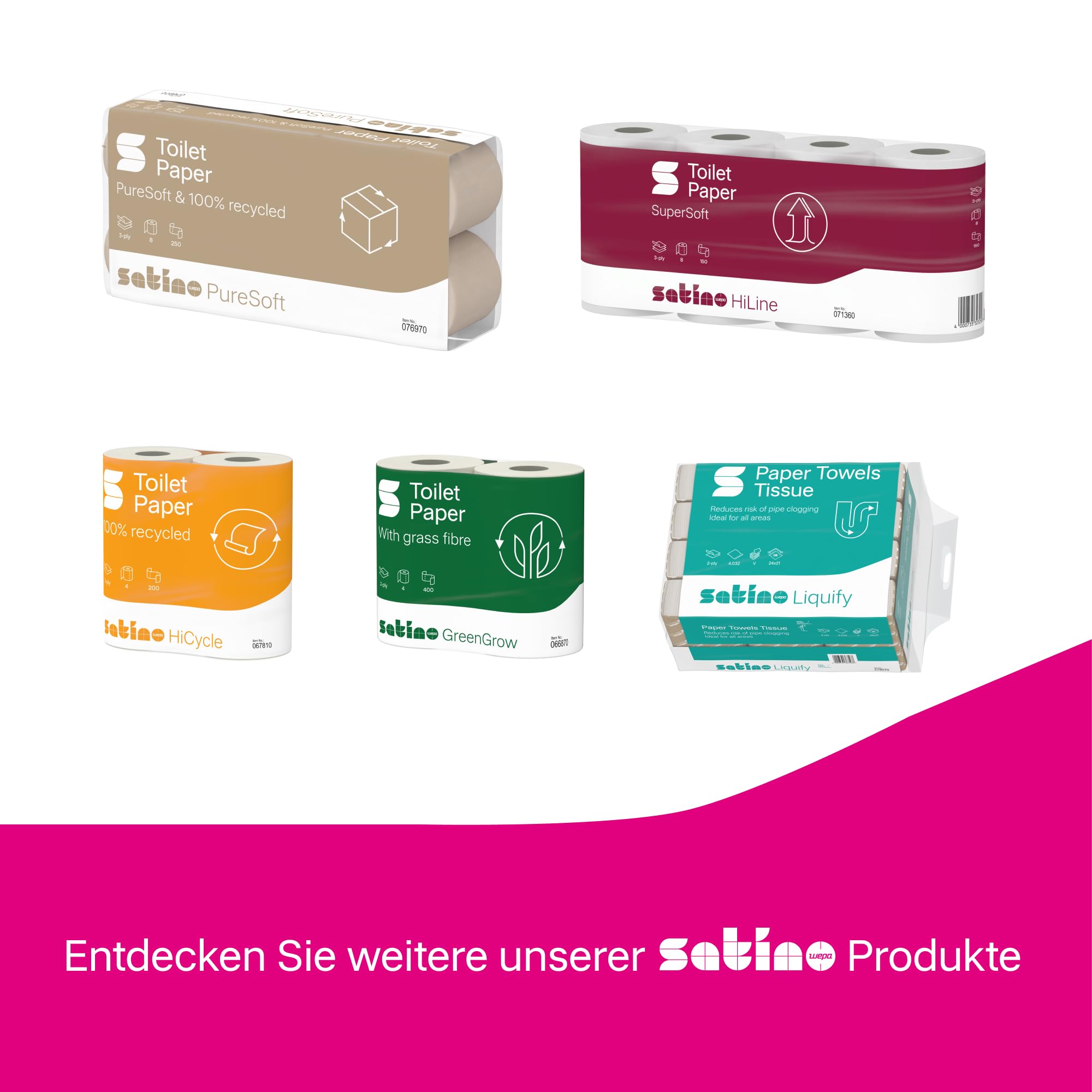 Satino by WEPA comfort papier toaletowy duża rolka 317130 – 6 rolek – 2-warstwowy – biały – miękki – certyfikat UE Ecolabel – 380 metrów na rolkę