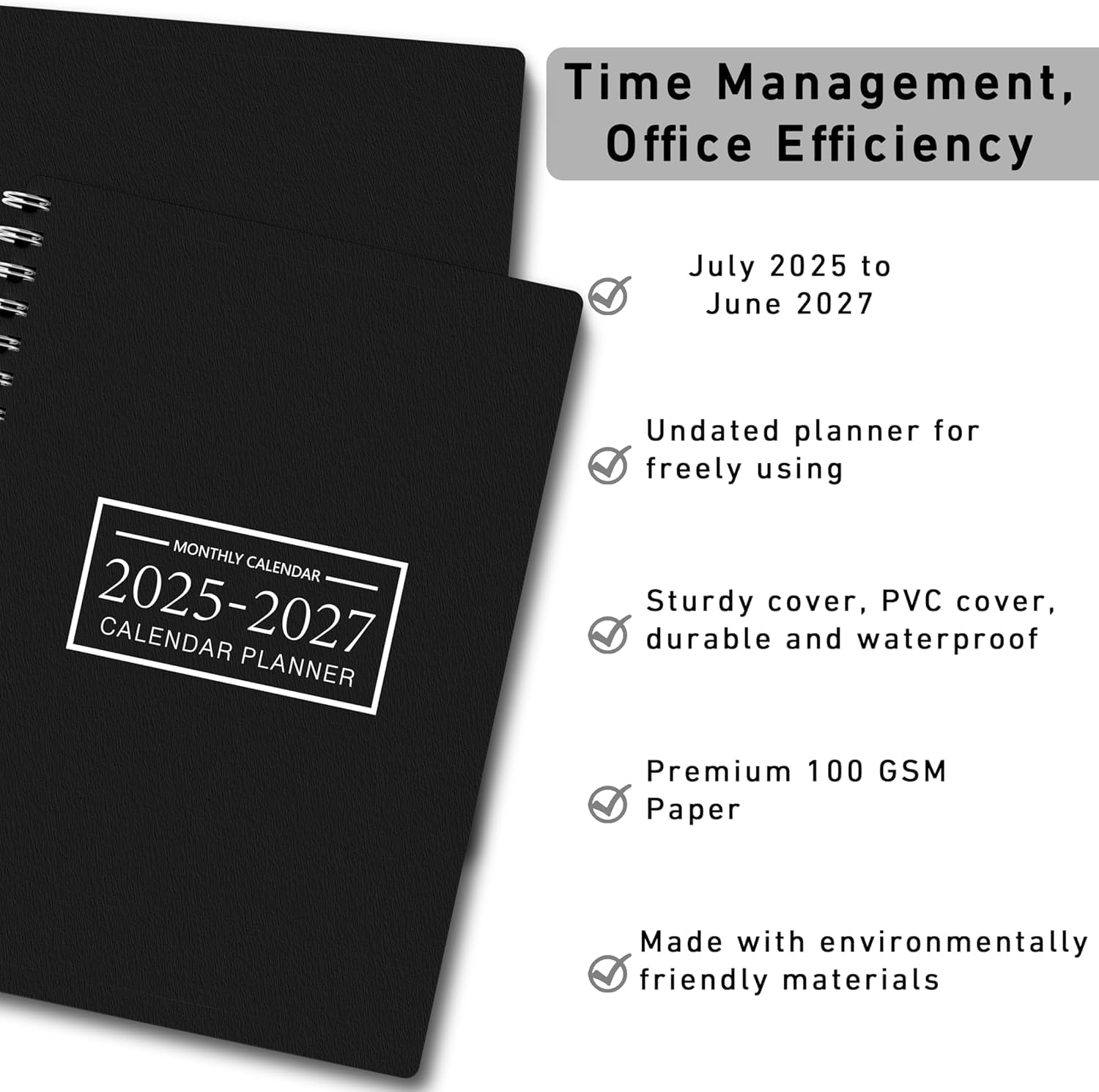 Office Planner Jan 2023- Dec 2024 Monthly Calendar Planner -9×11