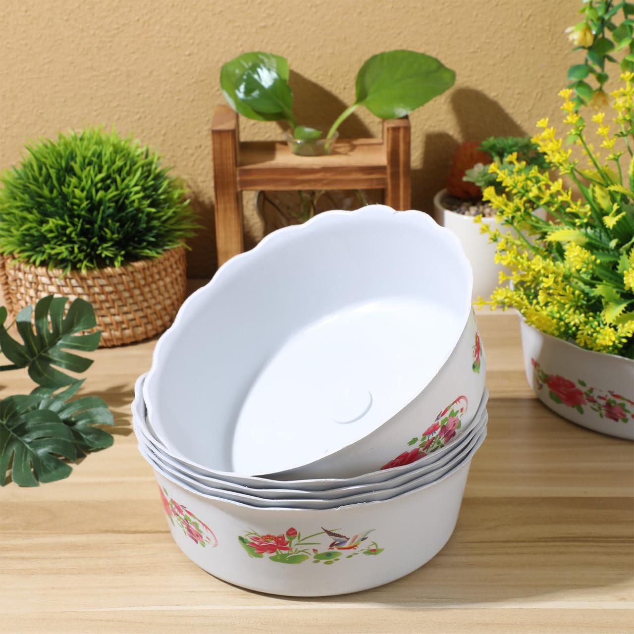 INOOMP 6pcs Hydroponic Planter Lotus Flower Pot 6.7 Inch Water Lily Narcissus Planting Bowls Plastic Flower Pot Plant Container Fish Bowl Plant Succulent Holder Pot