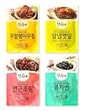 [Big Pack] Korean Side Dishes Set – 4-Pack Banchan (Braised Lotus Root, Soybeans, Dried Radish, Seasoned Perilla Leaves) | 150g Each, Total 600g | Ready to Eat, Traditional Korean Meal Prep 무말랭이, 양념깻잎, 간장깻잎, 콩자반