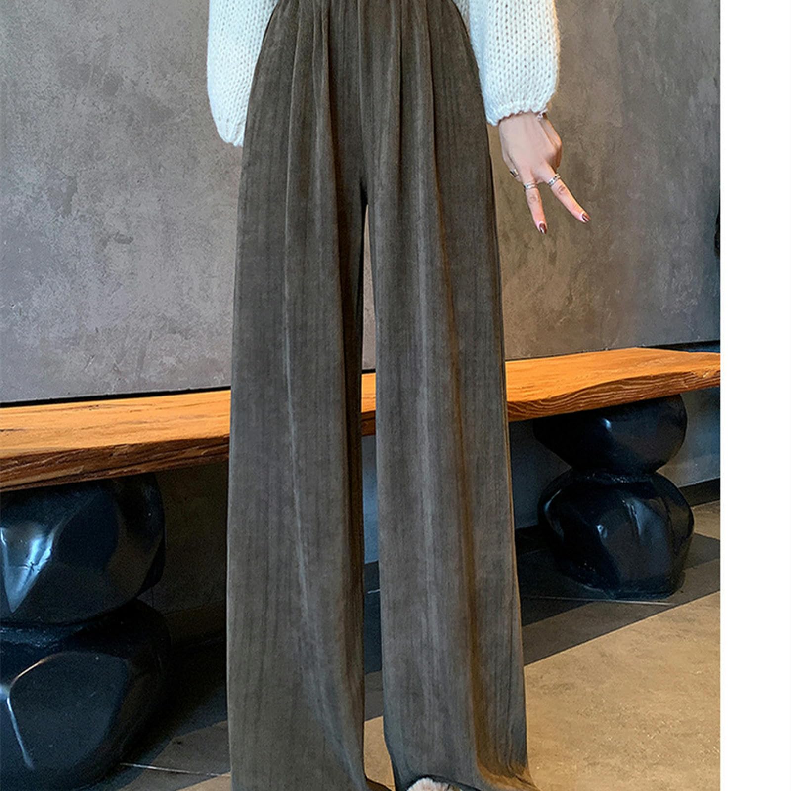 Pantaloni Tuta Donna Pantaloni Autunnali E Invernali in Velluto da Donna in Cotone retrò Pantaloni Sciolti-Nero-m