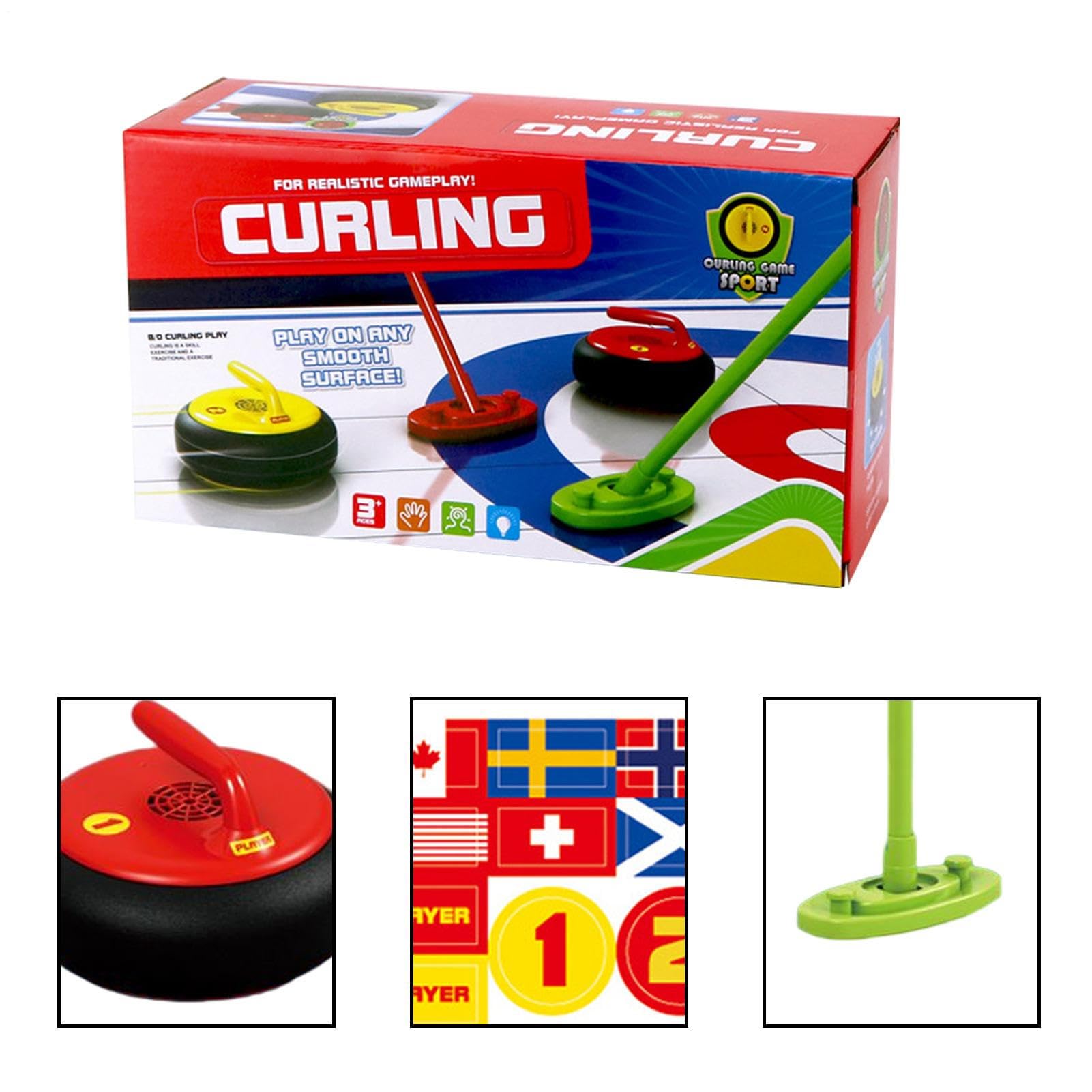 Articles De Curling - Jeu De Sport pour, Set De Curling avec Brosse Lumineuse Électrique | pour Le Salon Intérieur, Développez La Créativité Et La Concentration Tout en Jouant, Parfait pour La