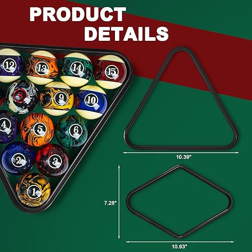 Miniatura 4 de Liliful Juego de 20 bolas de billar con 16 bolas, 2 tacos de billar, juego de 2 marcos, para hombres, papá, marido, San Valentín, cumpleaños,